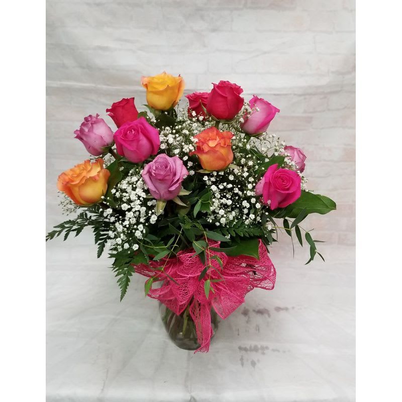 La Vie En Rosa - 1 Dozen Roses in a beautiful mixture of colors designed to delight and uplift. 