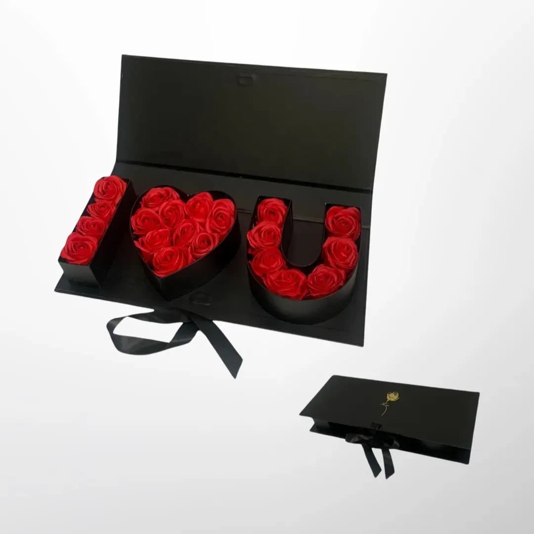 I Love You - Rose Box - Red Roses fill this I love you box. Perfect for anniversaries, Valentine's Day, Anniversaries, or just becasue.