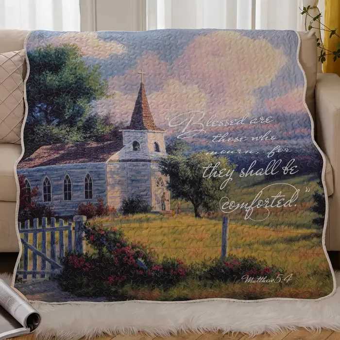 Blessed are those who Mourn Throw or Quilt - Such a beautifully designed throw.  A lovely sentiment for most any occasion, with very powerful words.50x60