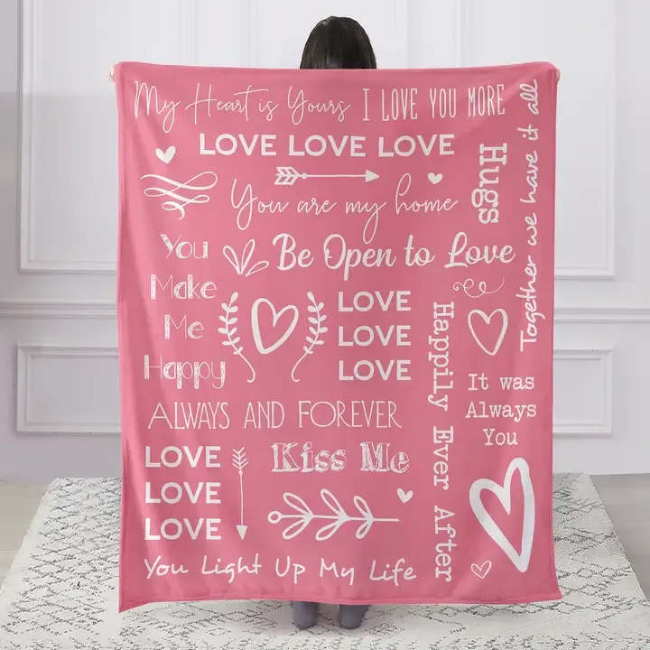 Wrapped in Love Plush Throw - Soft, plush blanket. Pink color. 50x60.  . Will be delivered with a bow. 
