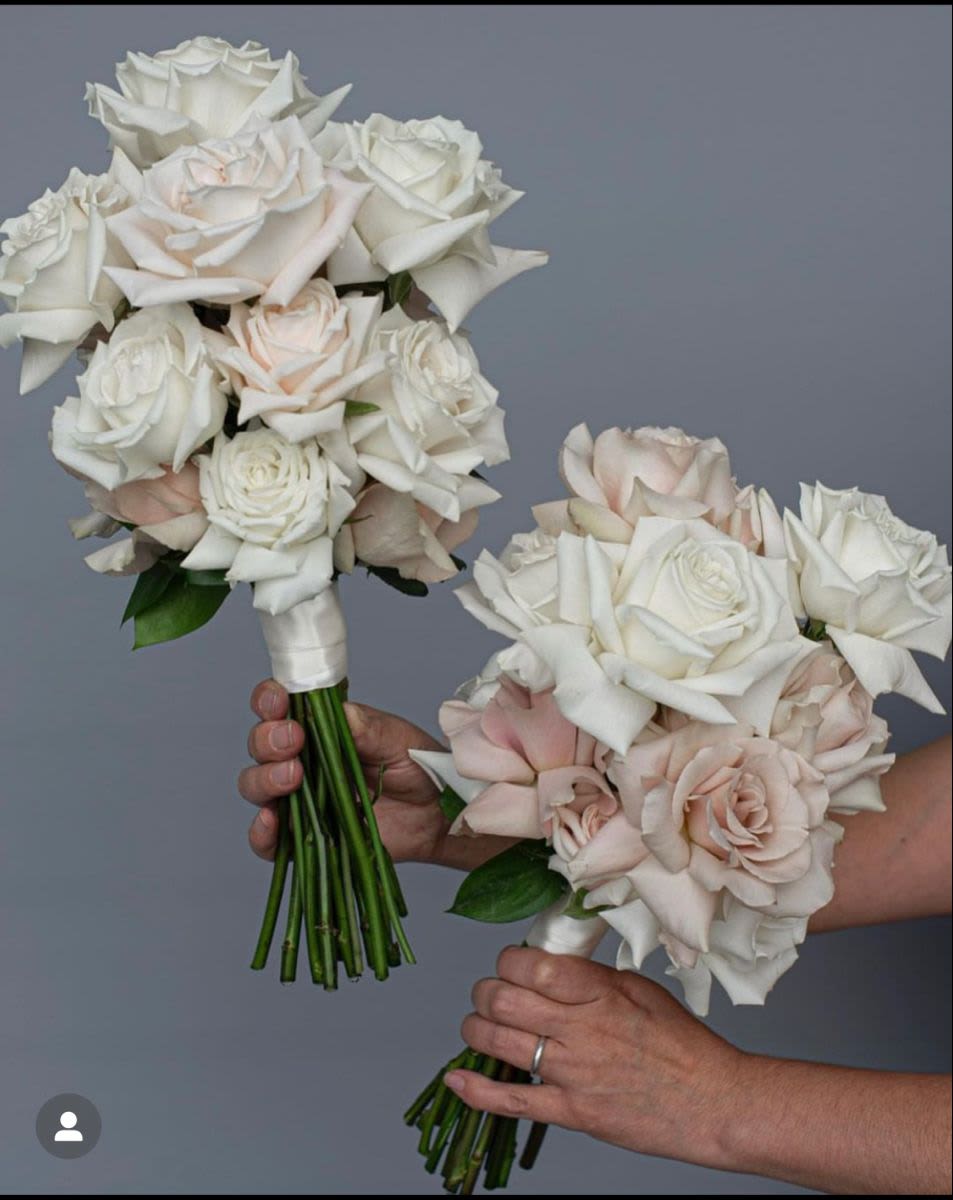 Bridesmaid bouquet - White and dusty roses for a classic modern look. Price is for 1 bouquet