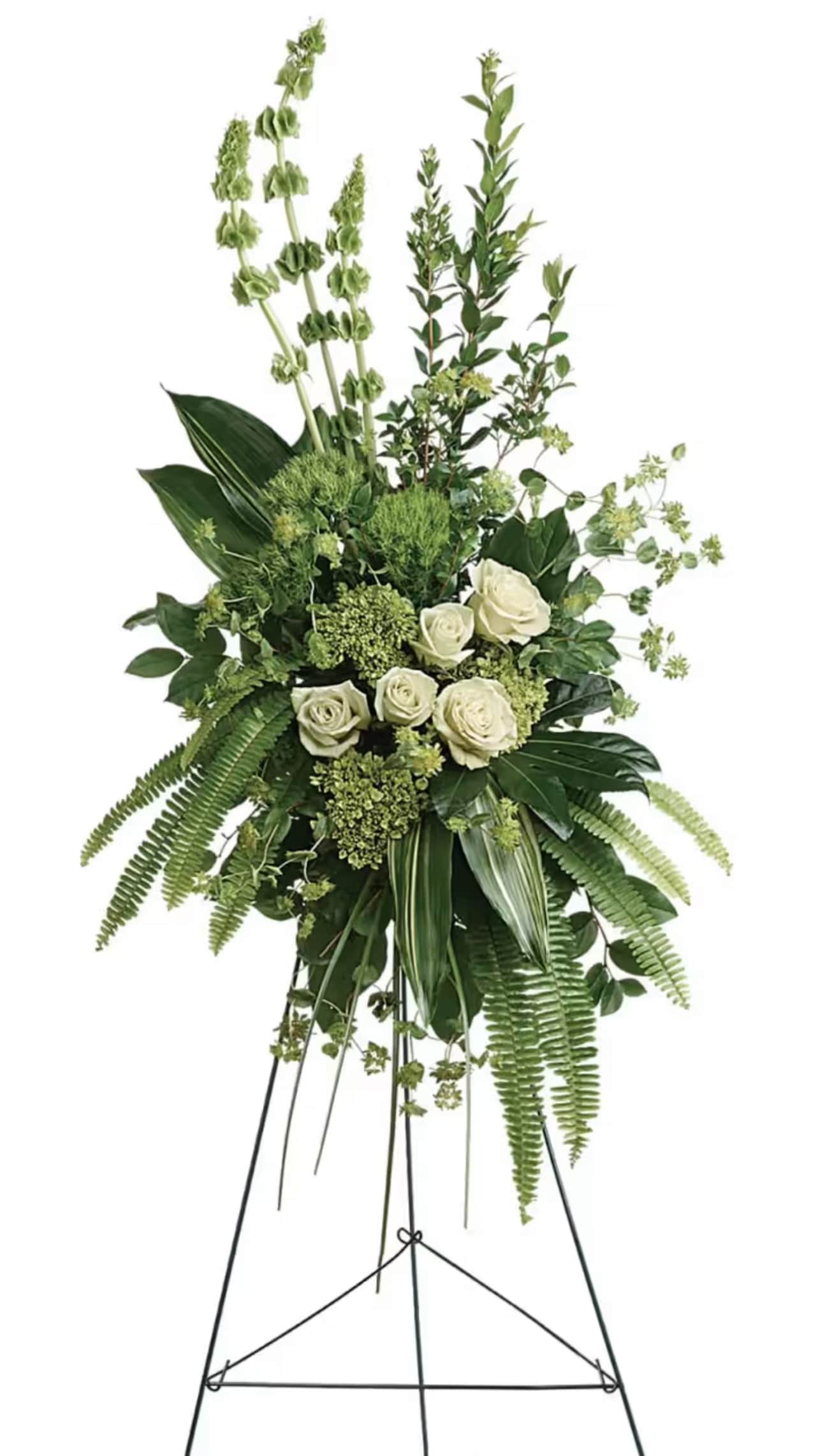 Green is Beauty Standing Spray - Green and white flowers