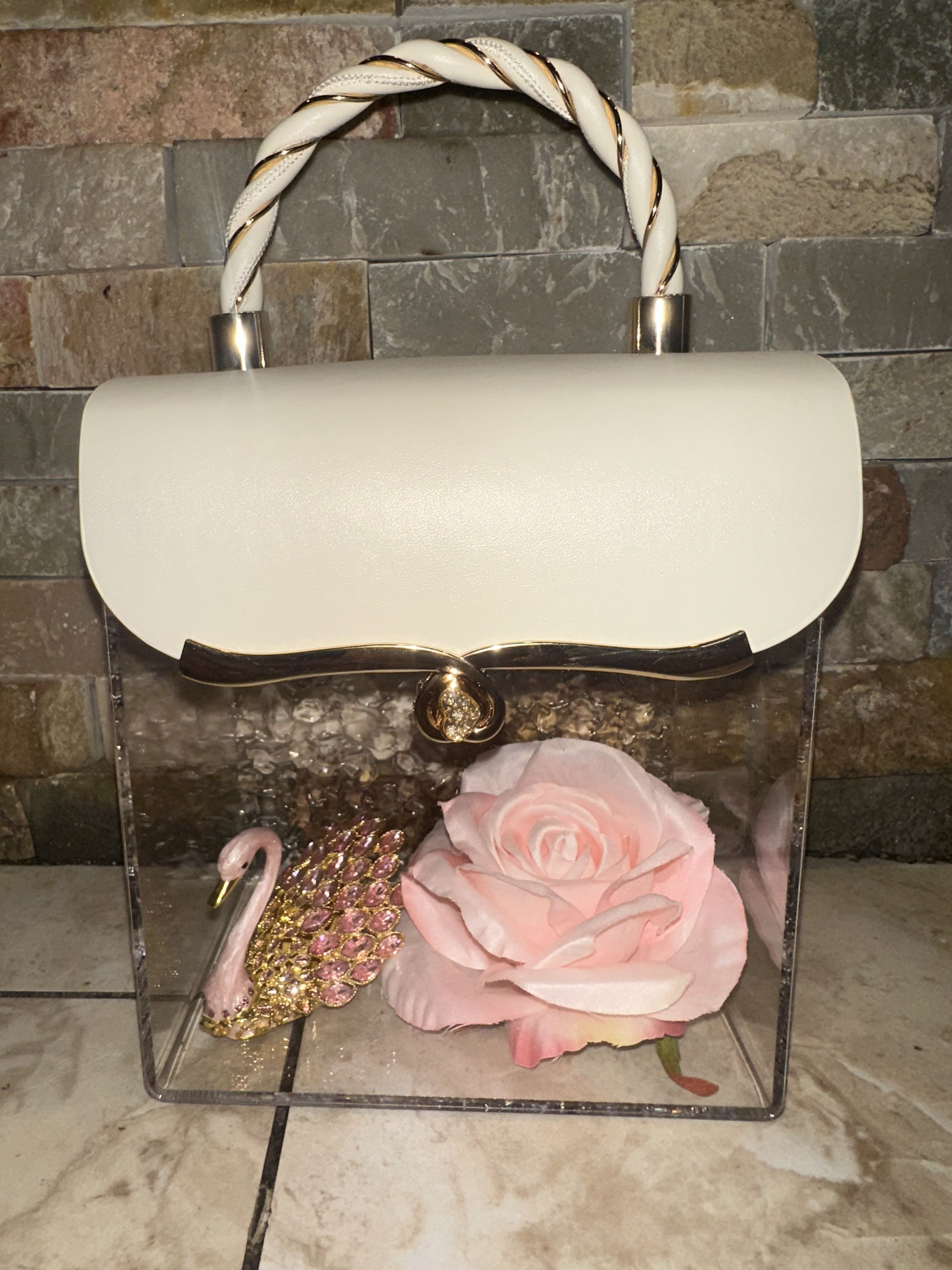 Deluxe white purse - Fancy purse with gift inside