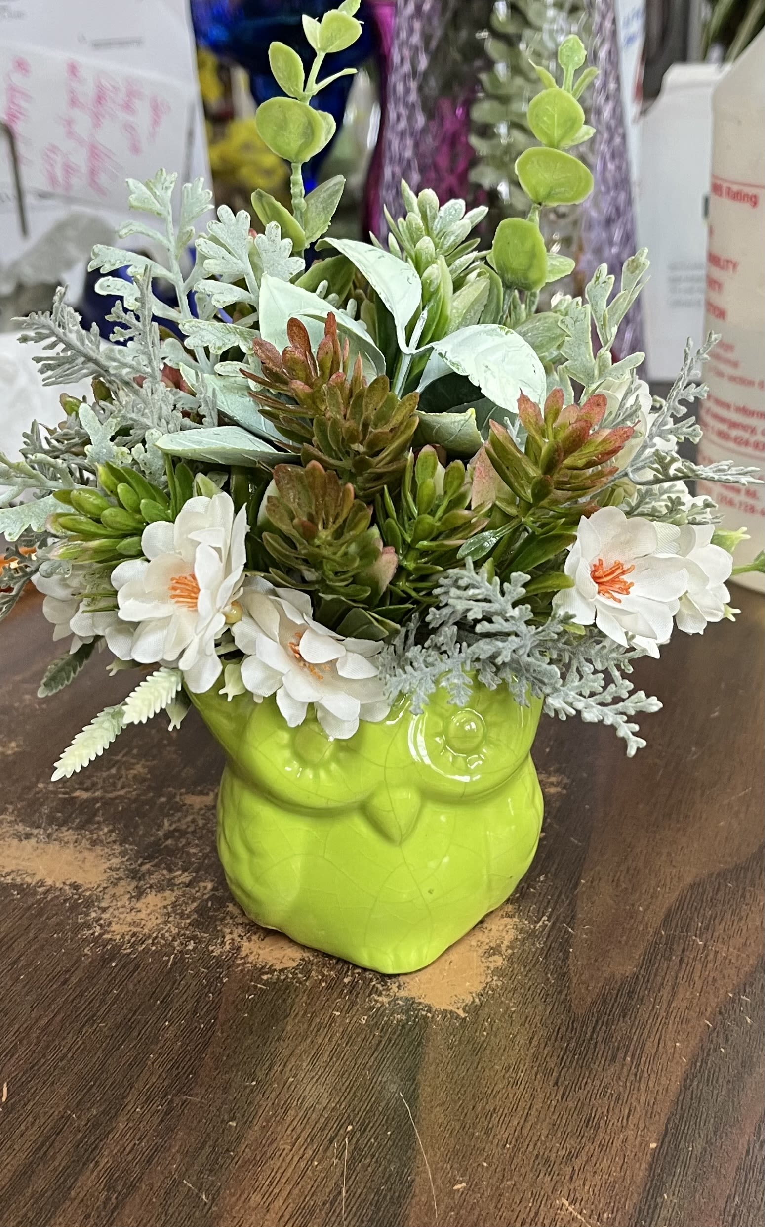 Small Owl Silk - A sweet little owl filled with mixed silks. Perfect for a desk or just to send a little pick me up, or say thank you.