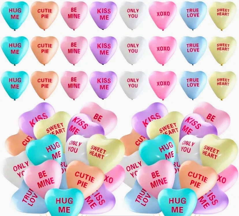 Candy Heart Balloons - Spead the love with these cute candy heart Balloons. 