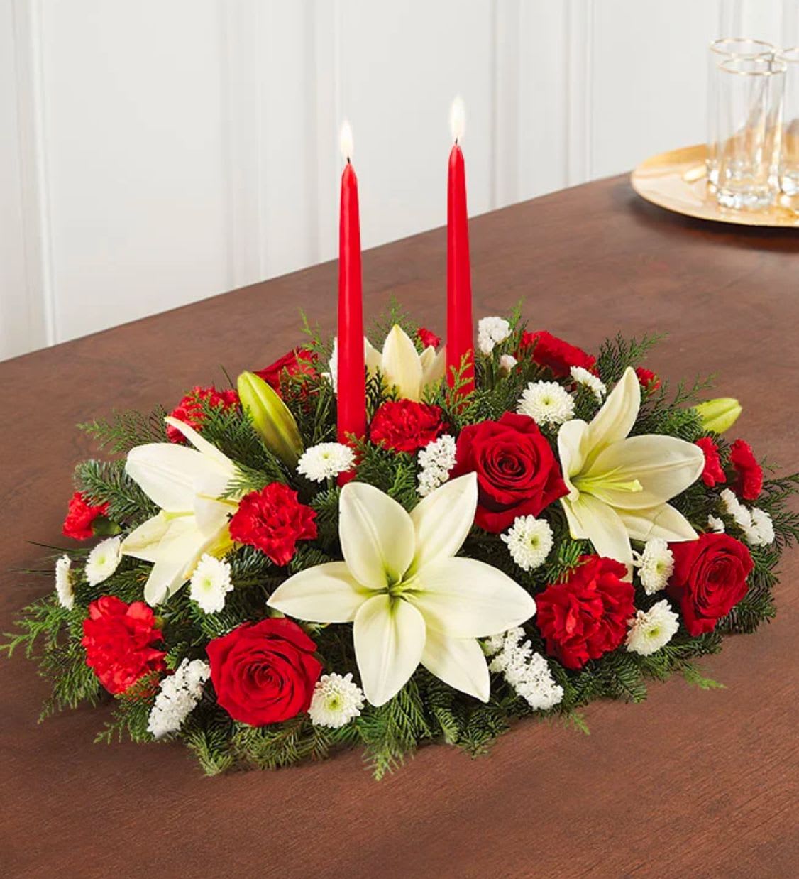 Centerpiece Christmas in family  - A “centerpiece” during Christmas holds symbolic value, representing celebration, family togetherness, and the joy of the holiday season. They often include traditional elements like candles, pine branches, pinecones, holly, or items symbolizing Christmas based on various cultures and traditions.