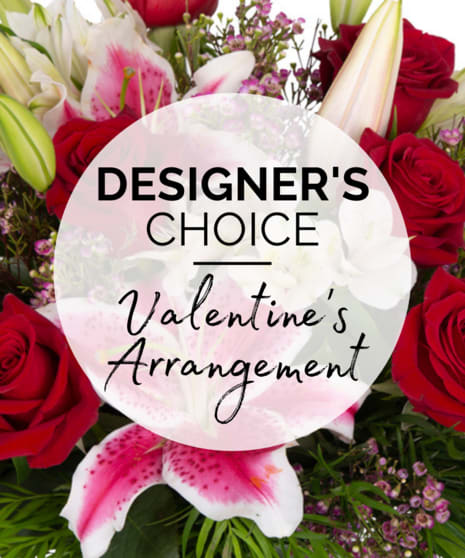 Valentine's Medium Mix - Designers Choice - Let our designers create something special! This medium Valentine arrangement features a hand-selected mix of fresh blooms in Valentine colors, thoughtfully arranged to impress.