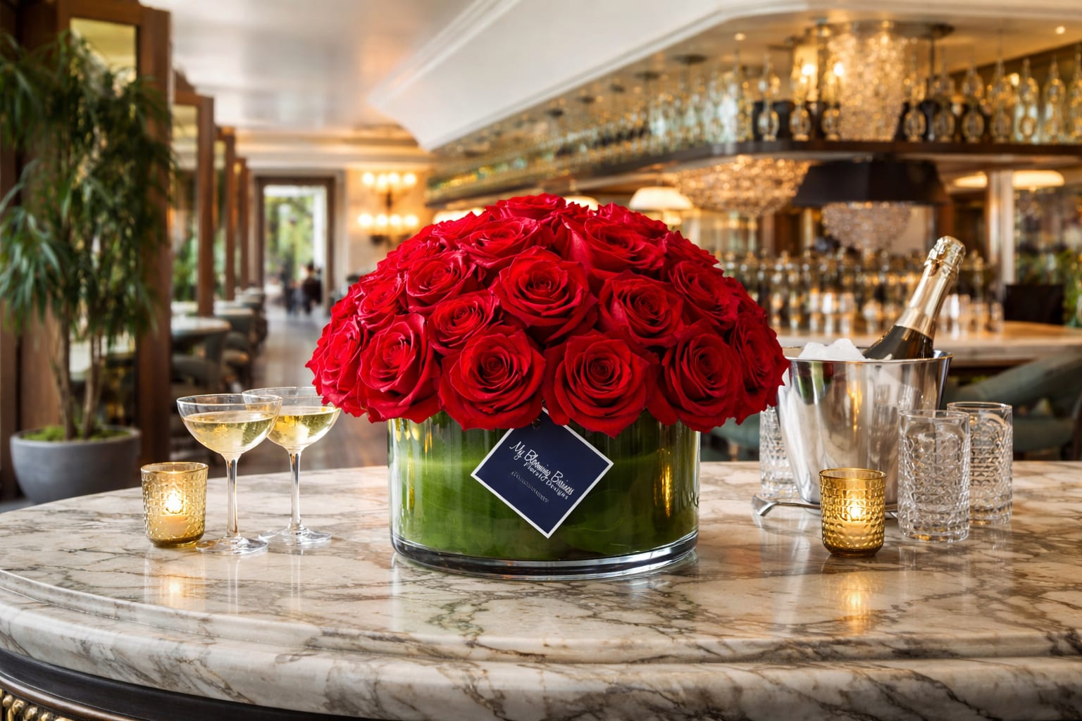 Love &amp; Devotion - Treat your family and friends to a beautiful display of love and devotion with these two dozen stunning red roses! This gorgeous arrangement comes in a clear cylinder low vase, adding a perfect touch of elegance and sophistication to any room. Every red rose is treated with care and love, providing the perfect way to show your affection. From a night's dinner setting to a special anniversary, these multiple roses will never fail to express how deeply you care. Nothing says true love and devotion like a dozen fresh red roses specifically chosen just for them! Speak from your heart and show your affection this season with Love and Devotion.