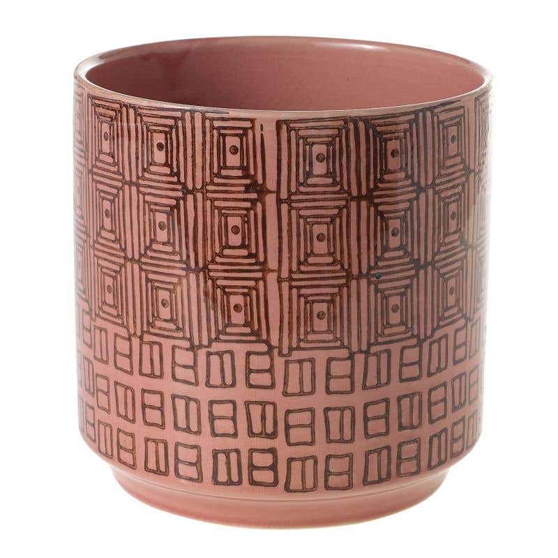 VALENTINE COLLECTION: PEPE (DESIGNER CHOICE FLORAL) - Lush mound of seasonal floral with greenery in our PINK PEPE VASE. Vase dimensions: 6.5"X 6.5"