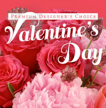Valentine's Day Designer's Choice Premium - Leave it up to us, we'll create the most beautiful combination of our freshest flowers in a romantic arrangement just for your sweetheart!