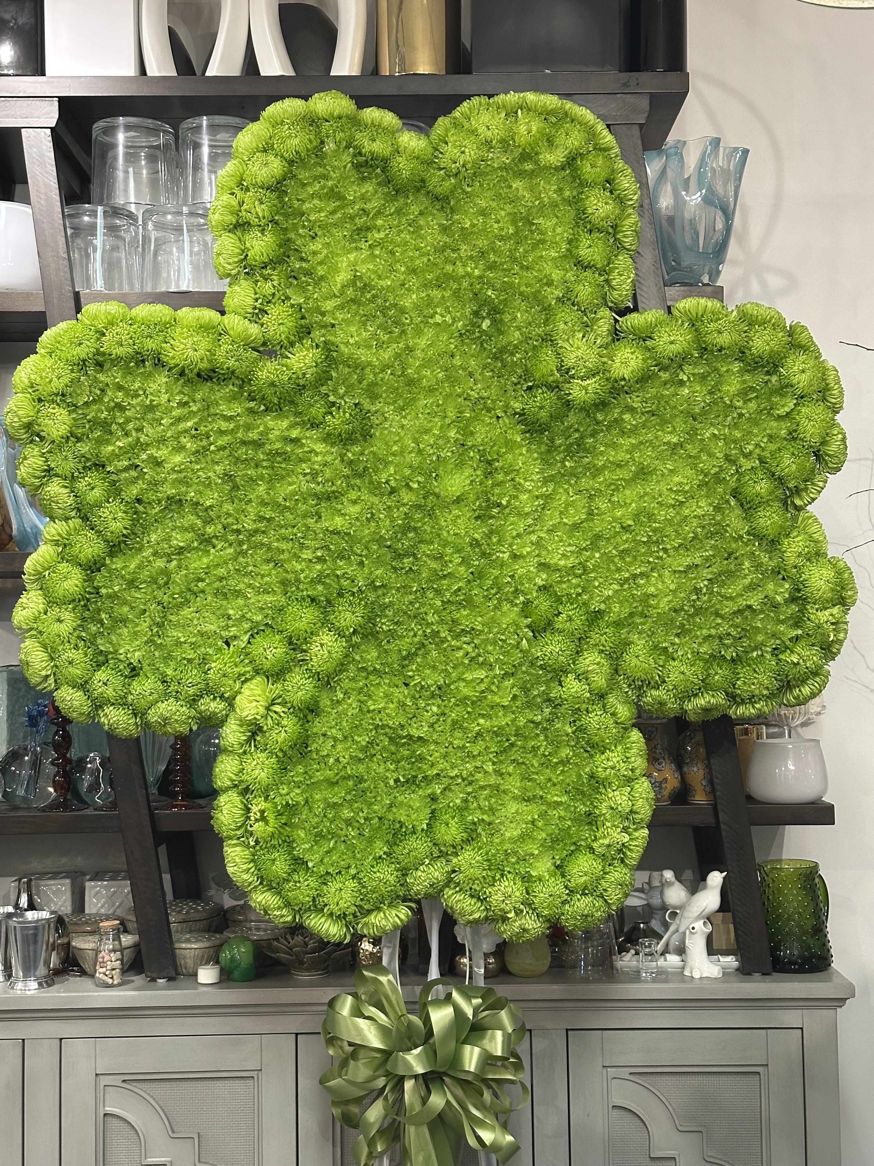 Shamrock   - a large green clover leaf for a funeral