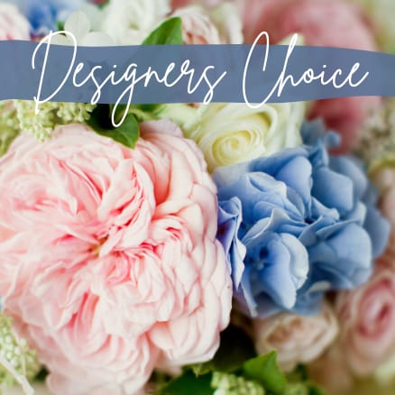 Designer's Choice Blues and Blush - Designer’s Choice – Blues &amp; Blush Soft, sophisticated, and beautifully balanced, our Designer’s Choice: Blues &amp; Blush arrangement is a florist-designed creation featuring a harmonious blend of airy blues, delicate blush tones, creamy neutrals, and fresh greenery. This palette offers a calm, romantic feel with just enough contrast to feel elevated and timeless. Each arrangement is thoughtfully crafted by our designers using the freshest seasonal flowers available, allowing for natural variation while maintaining the signature blues-and-blush aesthetic. Ideal for birthdays, sympathy, thank-you gifts, baby showers, or elegant everyday moments, this design feels both graceful and refined. Flowers and containers may vary based on availability, but the overall look will always be soft, balanced, and artfully composed. Details: Custom designer arrangement in a blues and blush color palette Seasonal blooms selected for freshness and beauty Designed in a coordinating vase or container Each arrangement is handcrafted and one-of-a-kind Let our designers create a serene, romantic floral design that feels effortlessly beautiful and perfectly suited for any occasion.