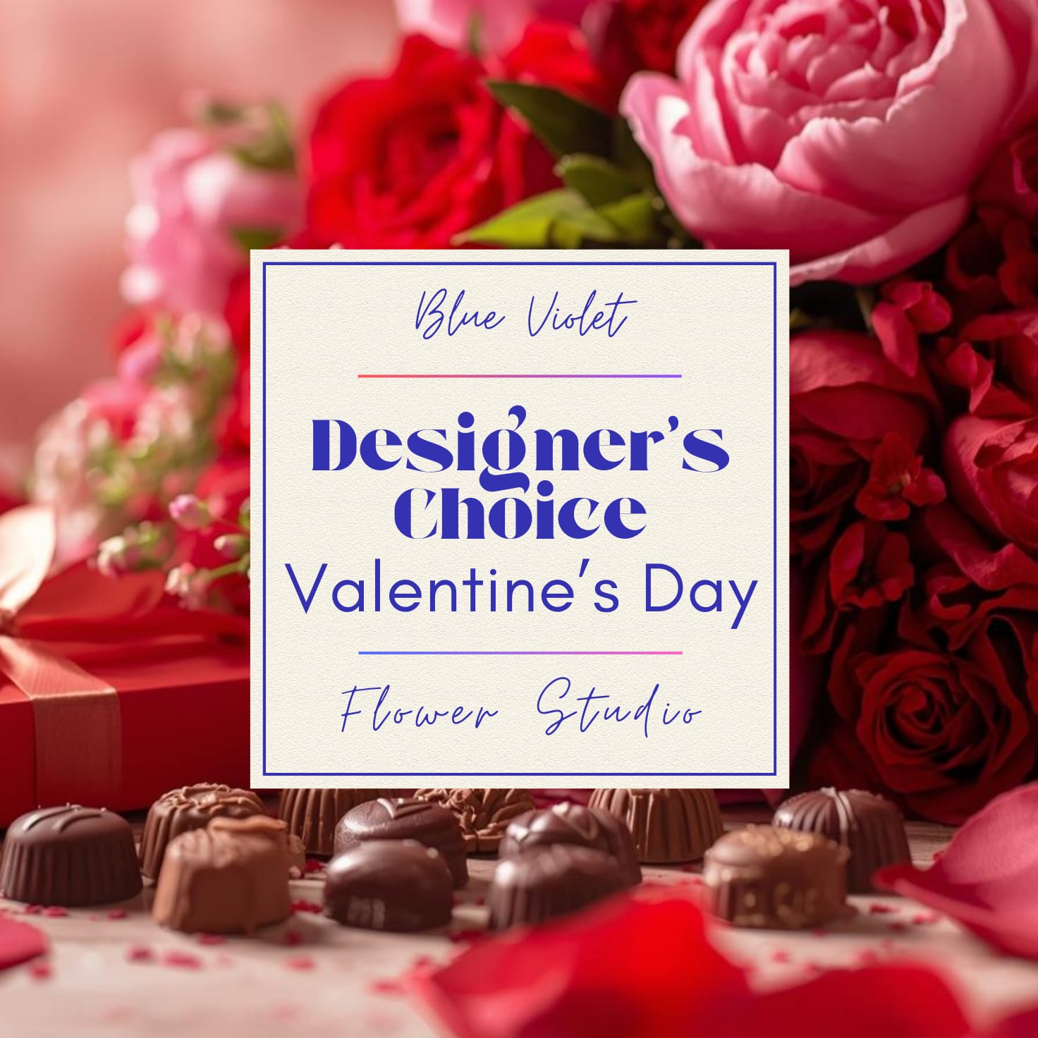 Designer’s Choice Valentine’s Day - Let our expert florists create something truly special this Valentine’s Day. With Designer’s Choice, you’re trusting us to design a one-of-a-kind arrangement using the freshest, most beautiful blooms available that day.  Each arrangement is thoughtfully handcrafted to reflect the spirit of Valentine’s Day—romantic, elegant, and full of heart—while allowing our designers creative freedom to work with the best flowers in the market. Colors, flowers, containers, and accents will vary, making every piece unique.  Perfect for those who love a beautiful surprise and value artistry over exact replication.