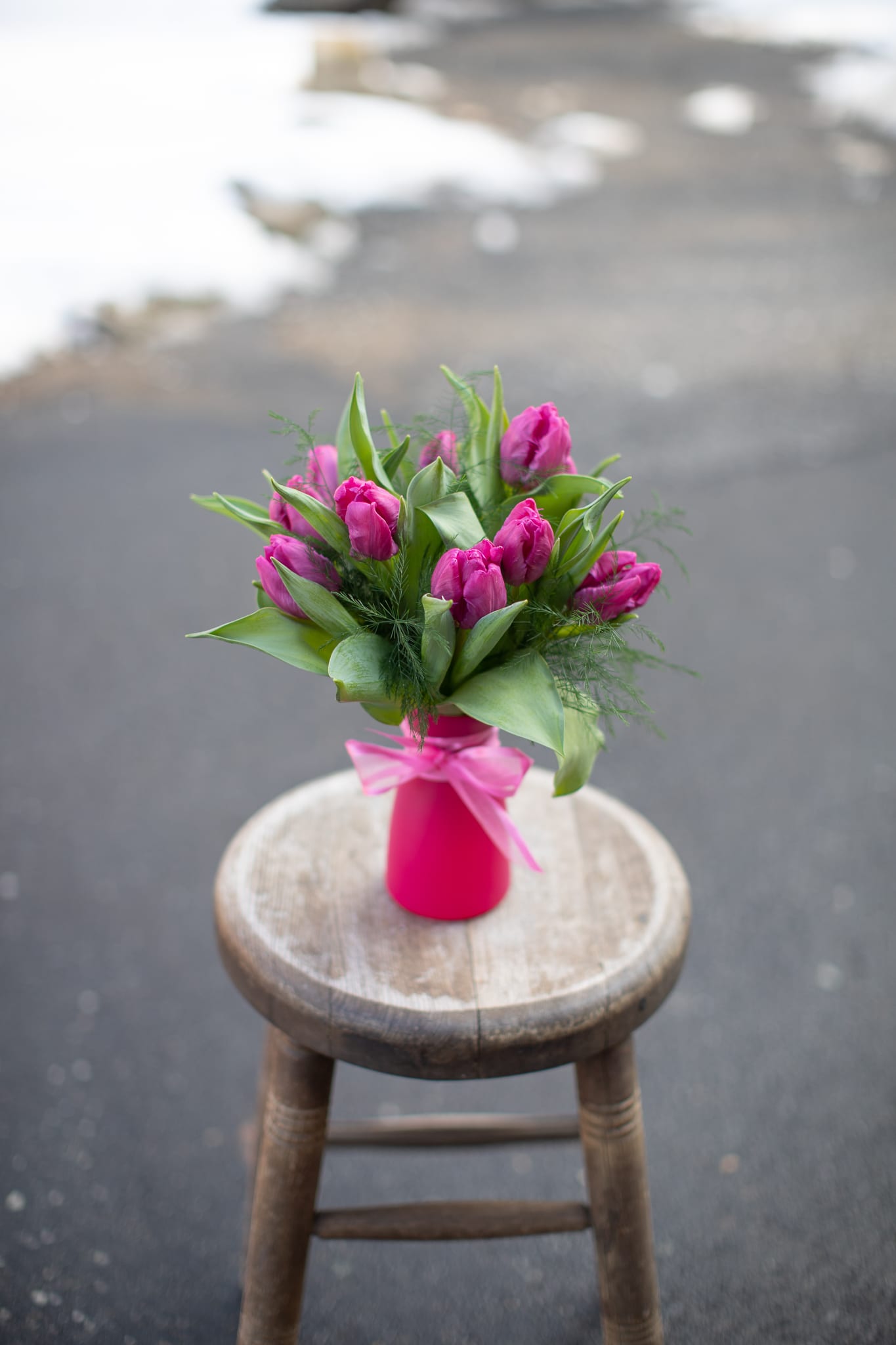 Flowers From David - One bunch of beautiful fresh tulips arranged in a vase. These are a wonderful gift for a friend or loved one. Tulip color availability may vary during a holiday. These tulips are named after a dear friend who planted tulips for his wonderful Mom every spring. These flowers are a reminder he is always with us. In Loving Memory of David Limanek 8/14/90-2/23/17