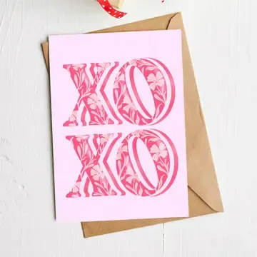 Valentine's Day XOXO Card - Valentine's Day card, blank inside to write whatever message your heart desires!
