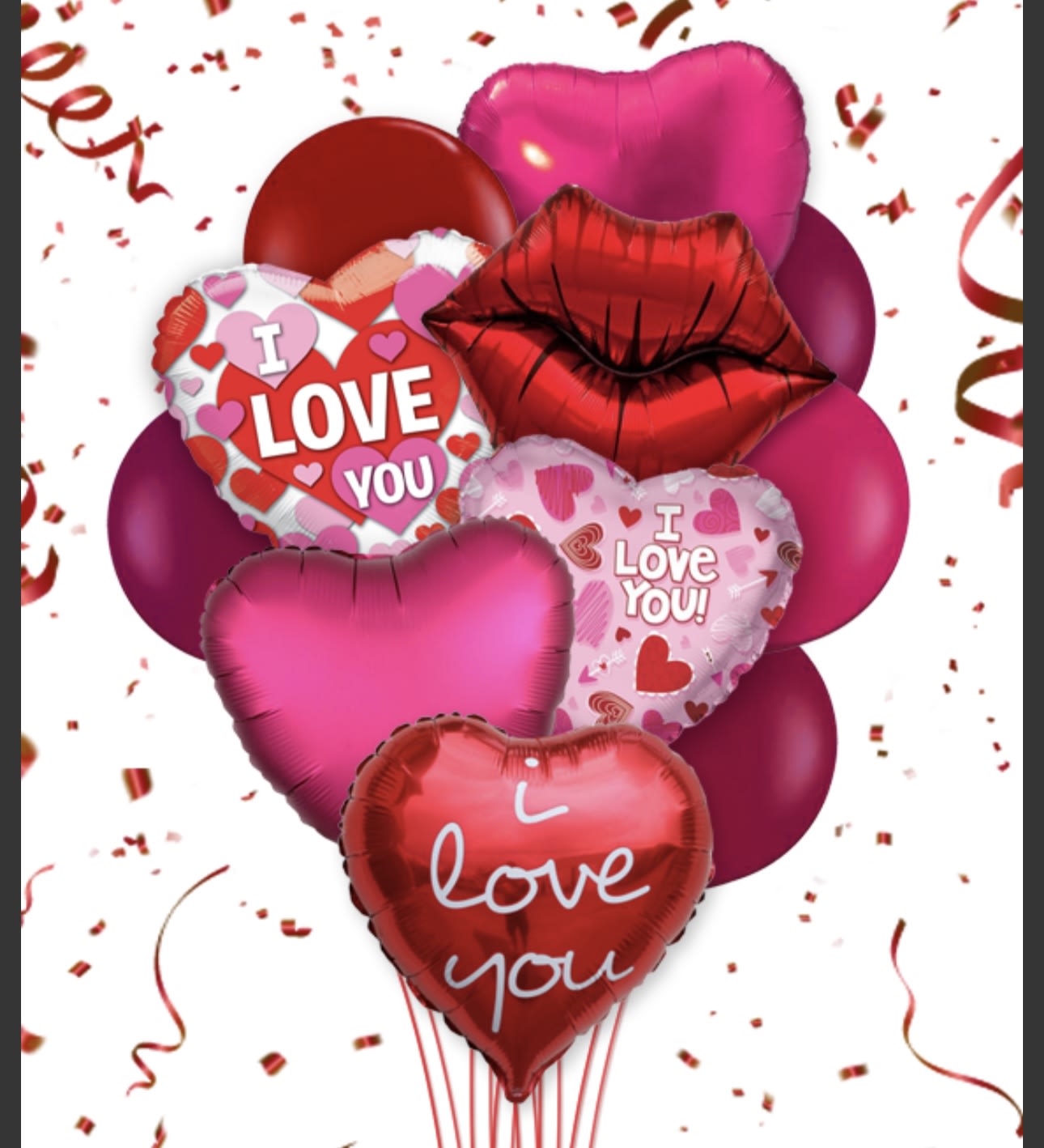  Sweetheart Balloon Accent  - Add a fun and romantic touch to any floral arrangement with our Valentine's Balloons accent .Featuring heart-shaped and playful ,,Love You' details ,these balloons instantly elevate flowers and make the gift feel more joyful festive  ,and unforgettable.Perfect for Valentine's Day surprises ,romantic gestures, or just because .Elevate your Valentine's Gift .  Balloons are sold individually. You may select as many as you'd like to add to your arrangement.