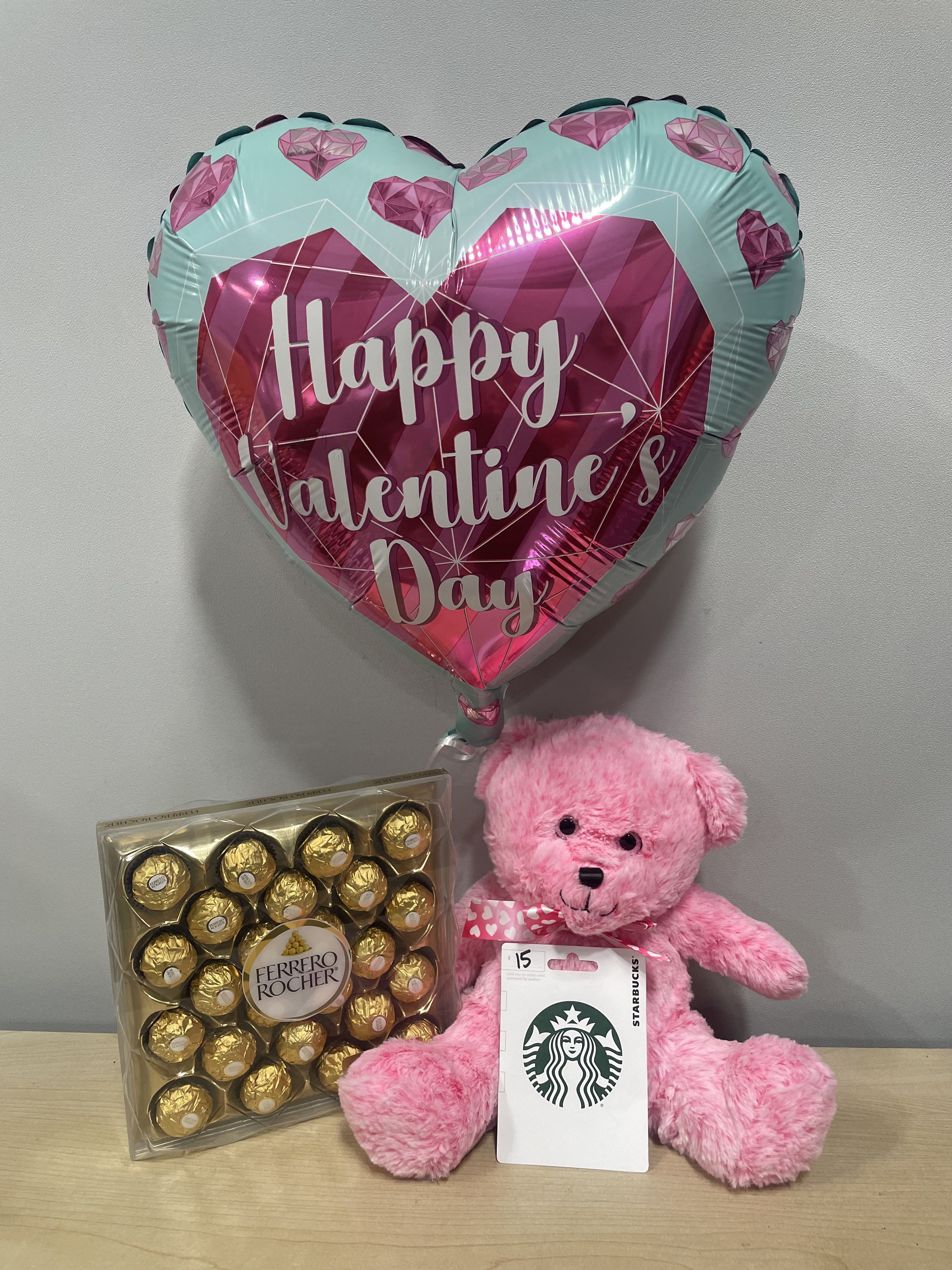 Pink Valentine Bear &amp; Starbucks Combo - As shown w/ $15 gift card included 