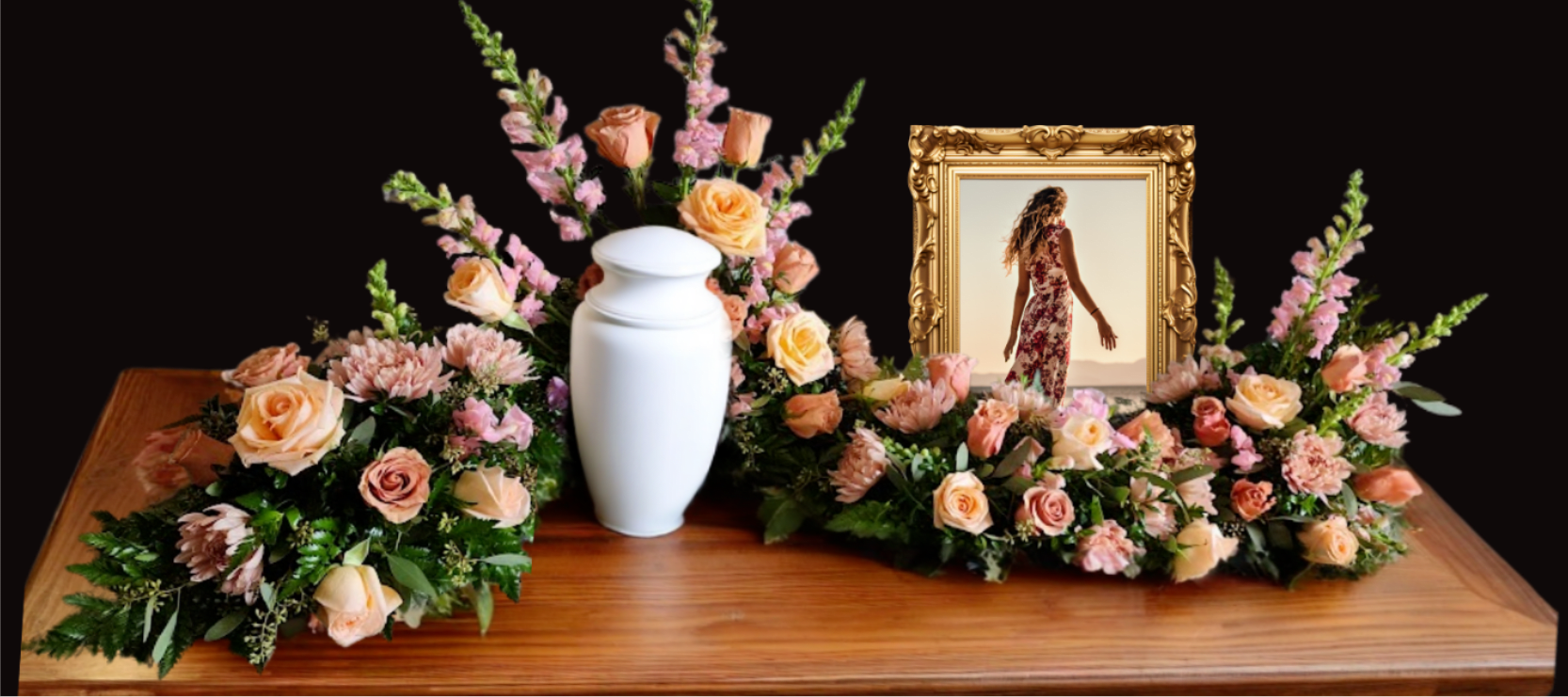 Pastel Urn Garland CHG2000 - Pastel Urn Garland -  Frame and Urn not included