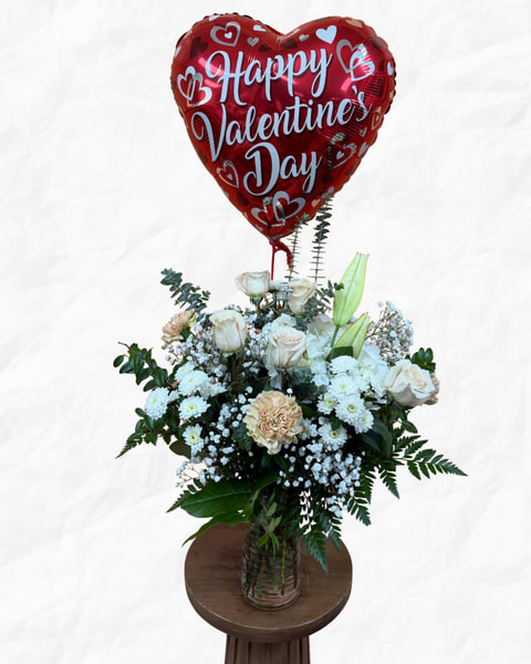Classic Neutrals + V-Day Balloon - Balloon design can vary.