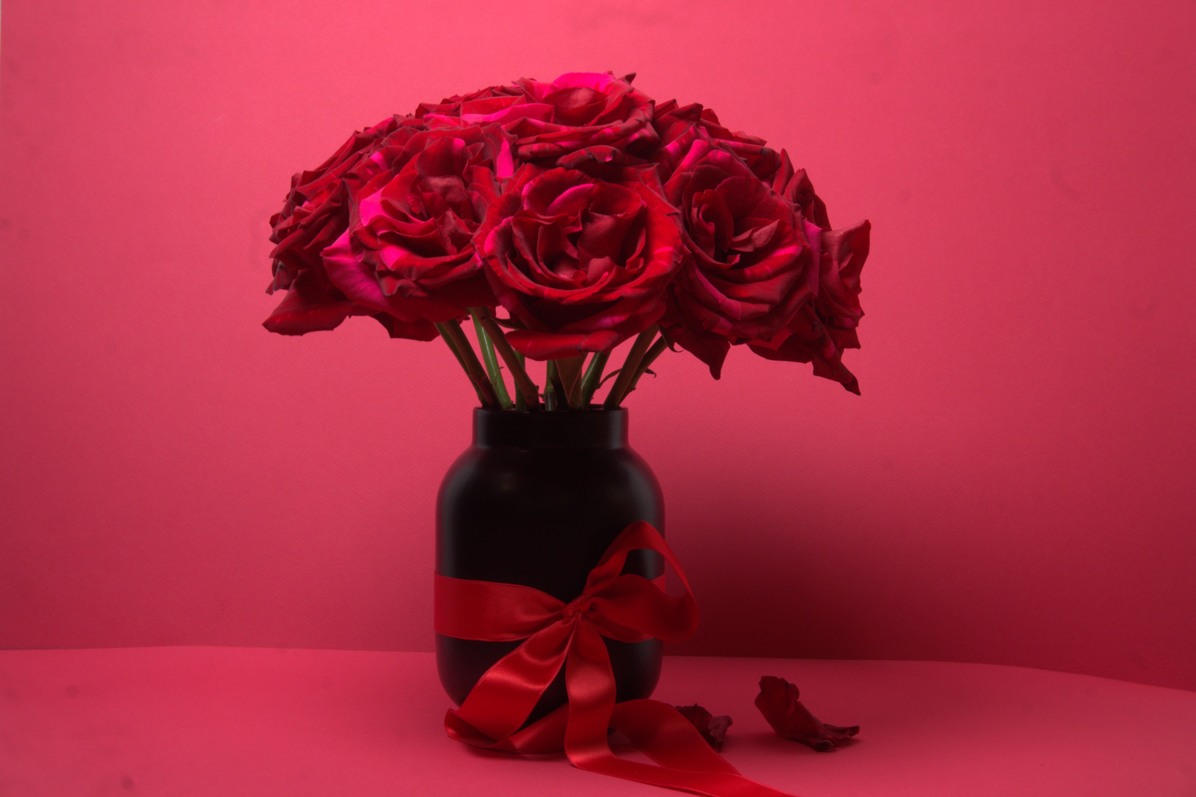 Waverly - 12 - The giving of roses on Valentine’s Day is associated with love and romance. This pavé arrangement with Panther roses displays a dense and velvety texture, creating a luxurious visual impact. What a striking way to say “I love you.”  This arrangement includes 12 roses (pictured), 24, 48, or 100 roses, arranged in a refined pavé style and designed for Valentine’s Day flower delivery in New York City.  Each composition is crafted with care using premium roses selected for depth of color, texture, and longevity, making it a timeless expression of love for Valentine’s Day and special occasions.