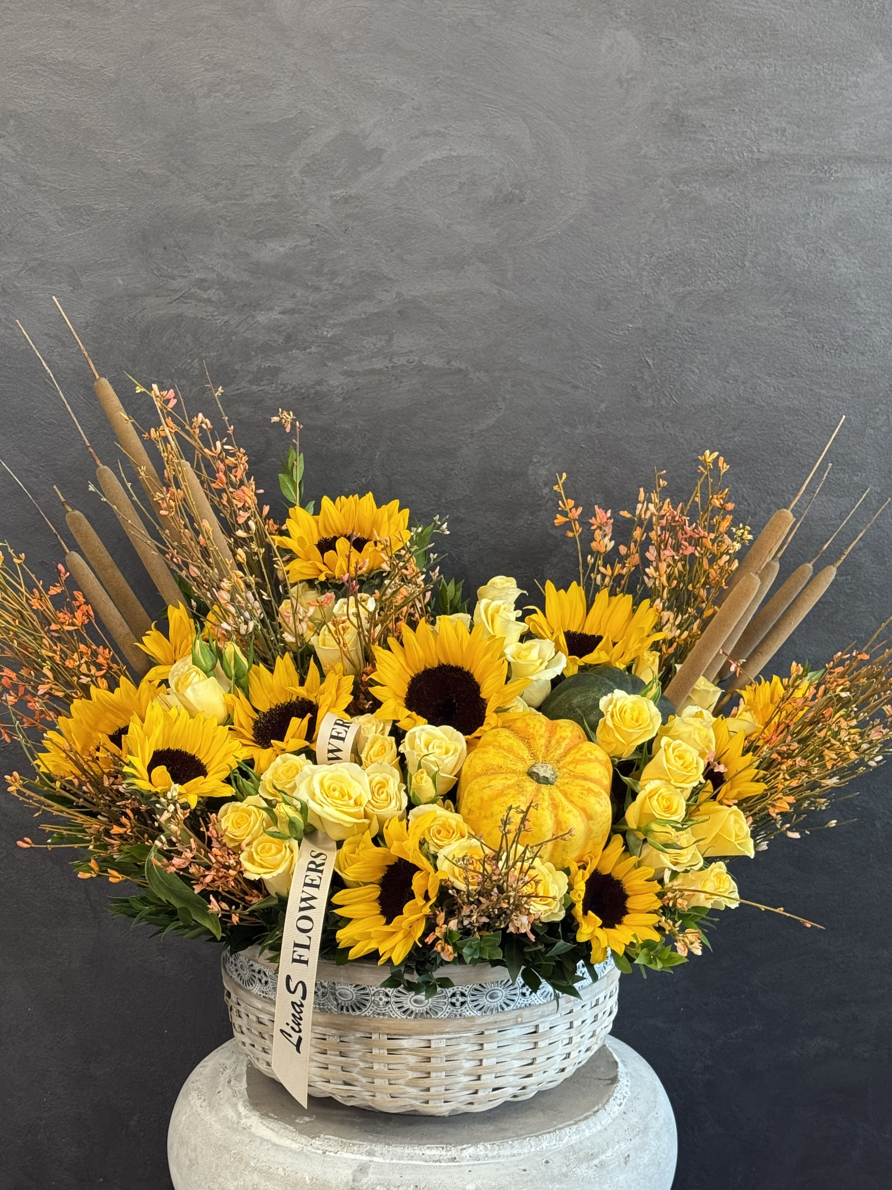 Sunflower&amp;roses - Yellow sunflower and yellow roses — a radiant harmony of sunshine and joy, celebrating warmth, happiness, and golden elegance.