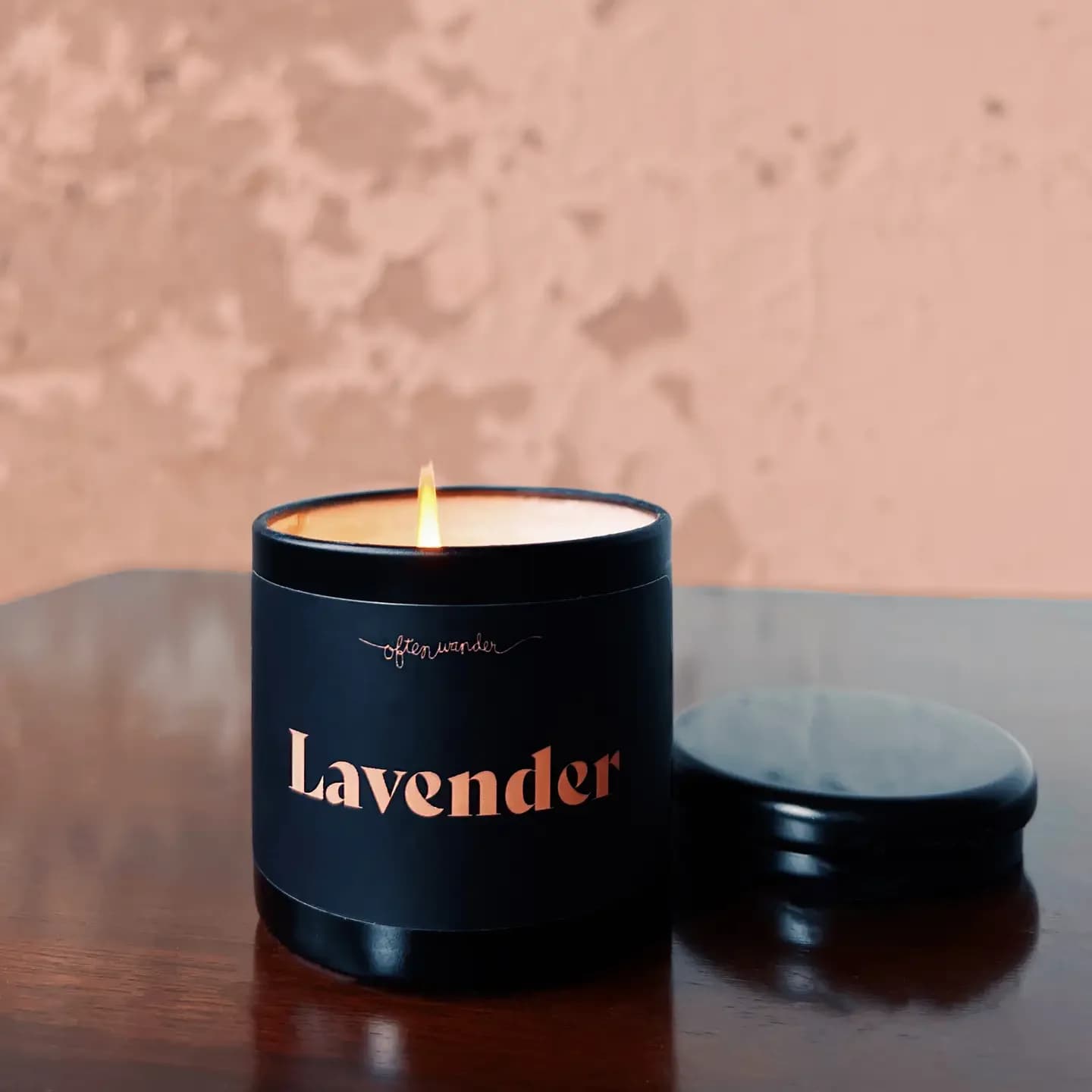Lavender – Single Origin - Hand Poured Candle 4 oz - The Spring Edition of the Single Origin candles are all about middle notes. Floral, fruity, and fresh.  Lavender is a delicate, sweet, floral, and herbal scent that calms and soothes. ________________________________________________________________  Often Wander candles are made with 100% natural soy wax, quality essential and fragrance oils, and a cotton wick.  Clean and slow burning, these 4 ounce smooth and creamy soy candles have a 25 hour burn times.  Hand-poured in San Diego, CA.