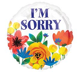 18" I'm Sorry Colorful Floral Mylar - Select this colorful I'm Sorry mylar balloon with floral prints.