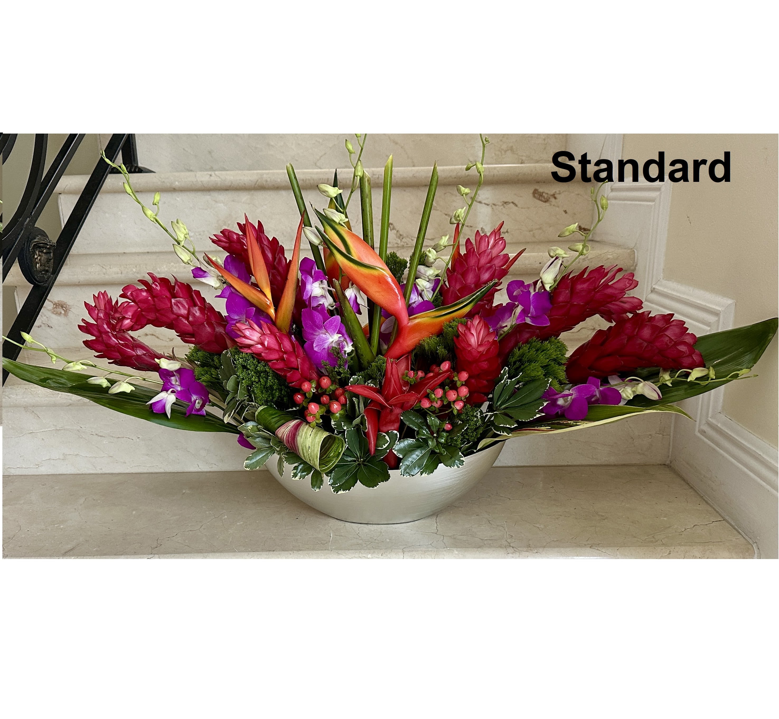 Tropical Centerpiece - Tropical flowers for a centerpiece arranged low. Ideal for an Event and a Yacht.