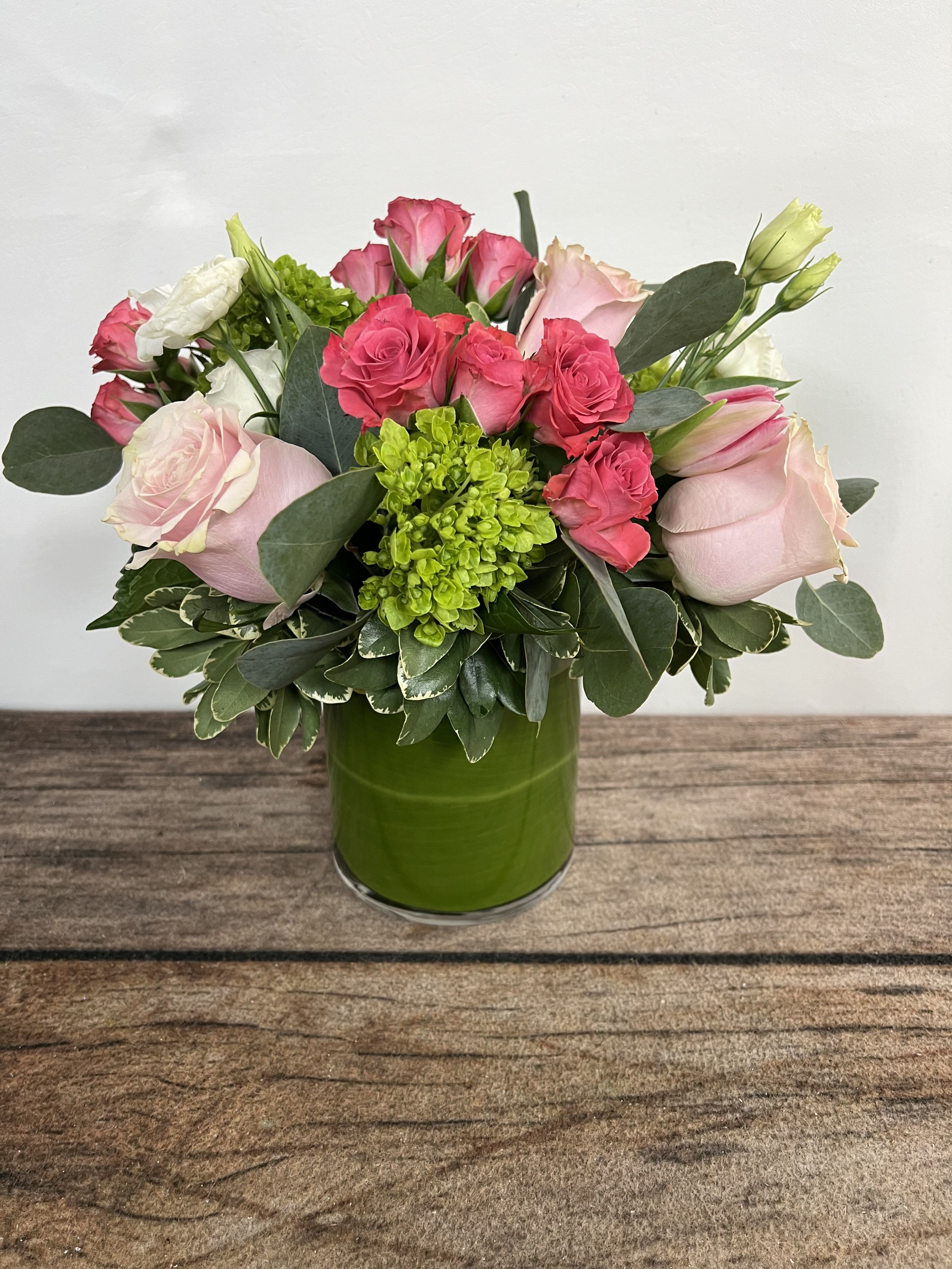 Sweet On You - A blushing display for your love.  Approx 10"h x 10"w