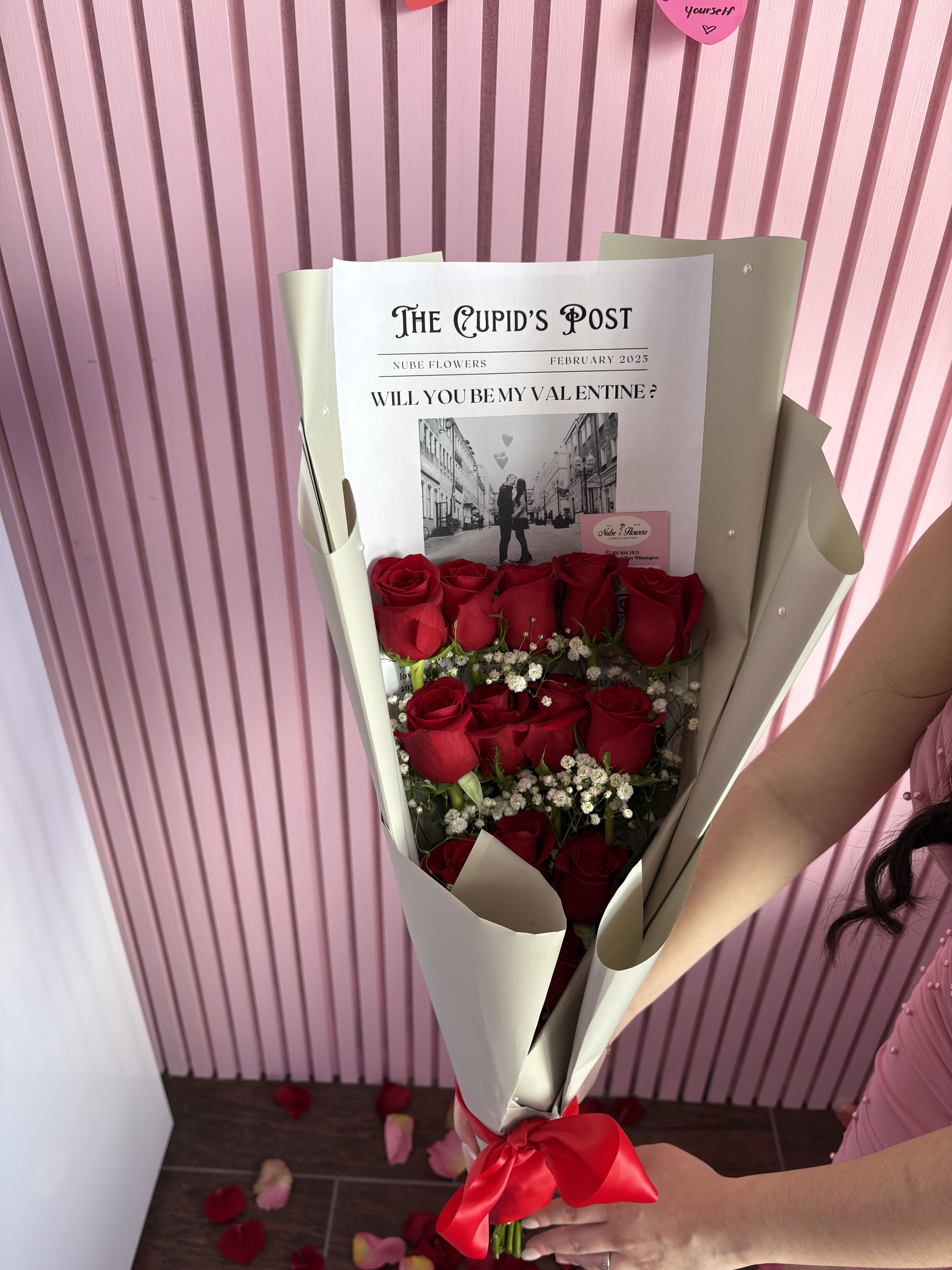 Will you be my Valentine? - Rose color subject to change