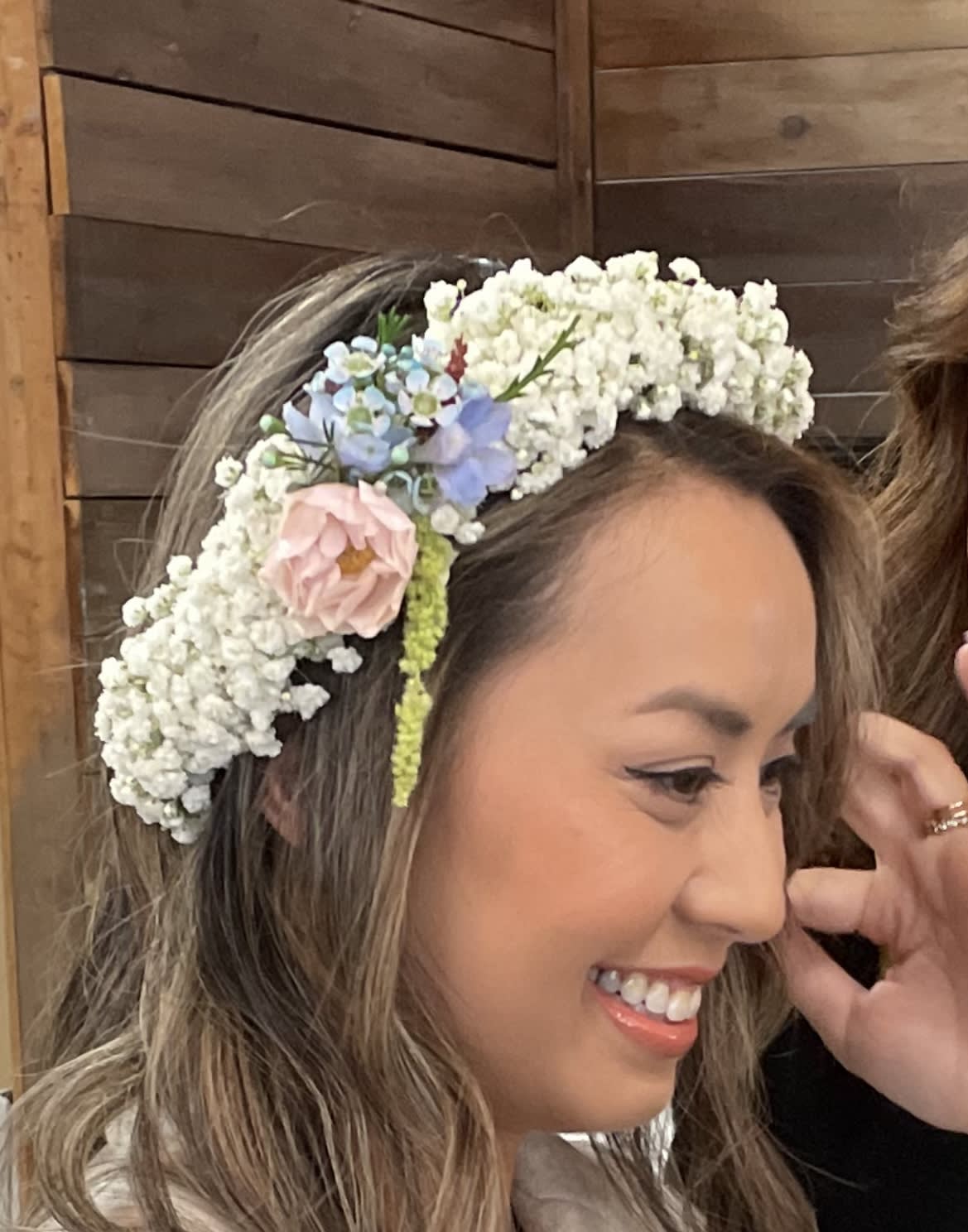 Crown of Blooms - A handcrafted halo of fresh blooms, designed to be worn for weddings, photoshoots, or special occasions. Each crown is made to order with seasonal flowers, ensuring it's as unique as the person wearing it. Please indicate the occasion, color preferences, and head measurements in the special notes. Flower crowns require a minimum of 3 day notice. 