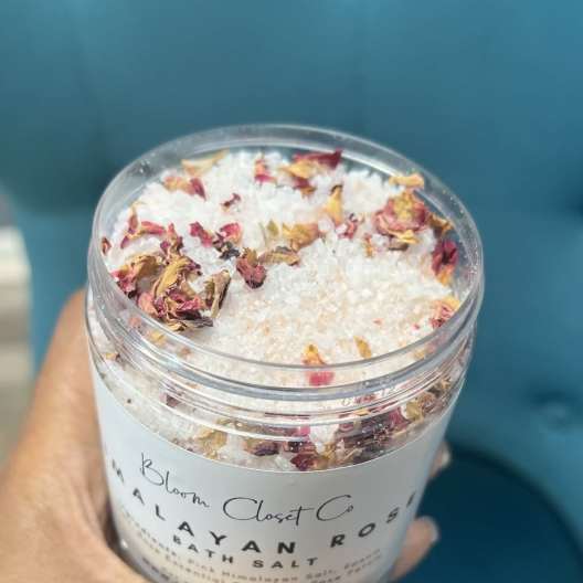 Valentine’s Special: Pink Himalayan Bath Salt (Last One) - There is nothing like a luxurious, rejuvenating, and amazing smelling bathing experience! These bath soaks guarantee that experience. Pink Himalayan Rose   Pink Himalayan Salt, Epsom Salt, Rose Essential Oil, Dried Rose Petals Rose and Jasmine Dead Sea Salt, Jasmine Essential Oil, Rose Essential