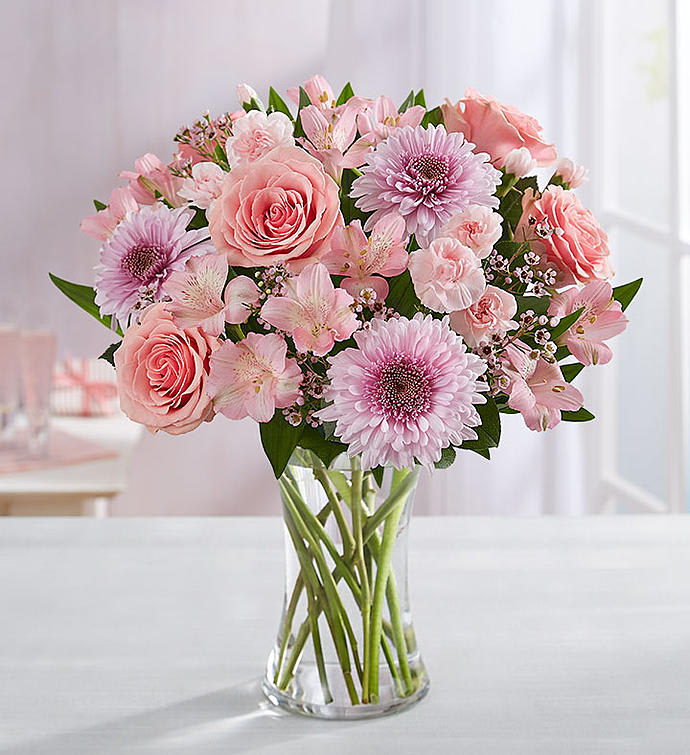 Budding Romance #161723L - Whether your romance is just budding or has been blooming for years, Our romantic pink and lavender bouquet is hand-arranged by our expert florists to help you express your feelings, straight from the heart. 