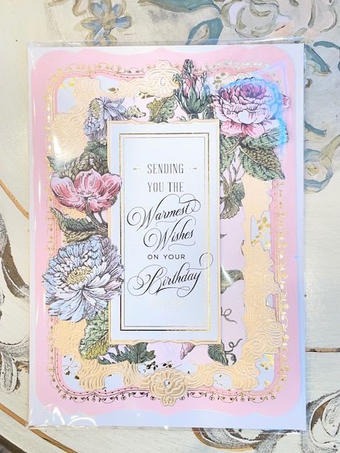 Pink Birthday Card  - Beautifully handcrafted one of a kind card, each card is completely unique no two cards will ever be the same! Get yours now!