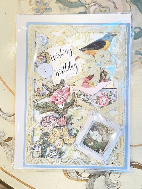 Light Blue Birthday Card  - Beautifully handcrafted one of a kind card, each card is completely unique no two cards will ever be the same! Get yours now!