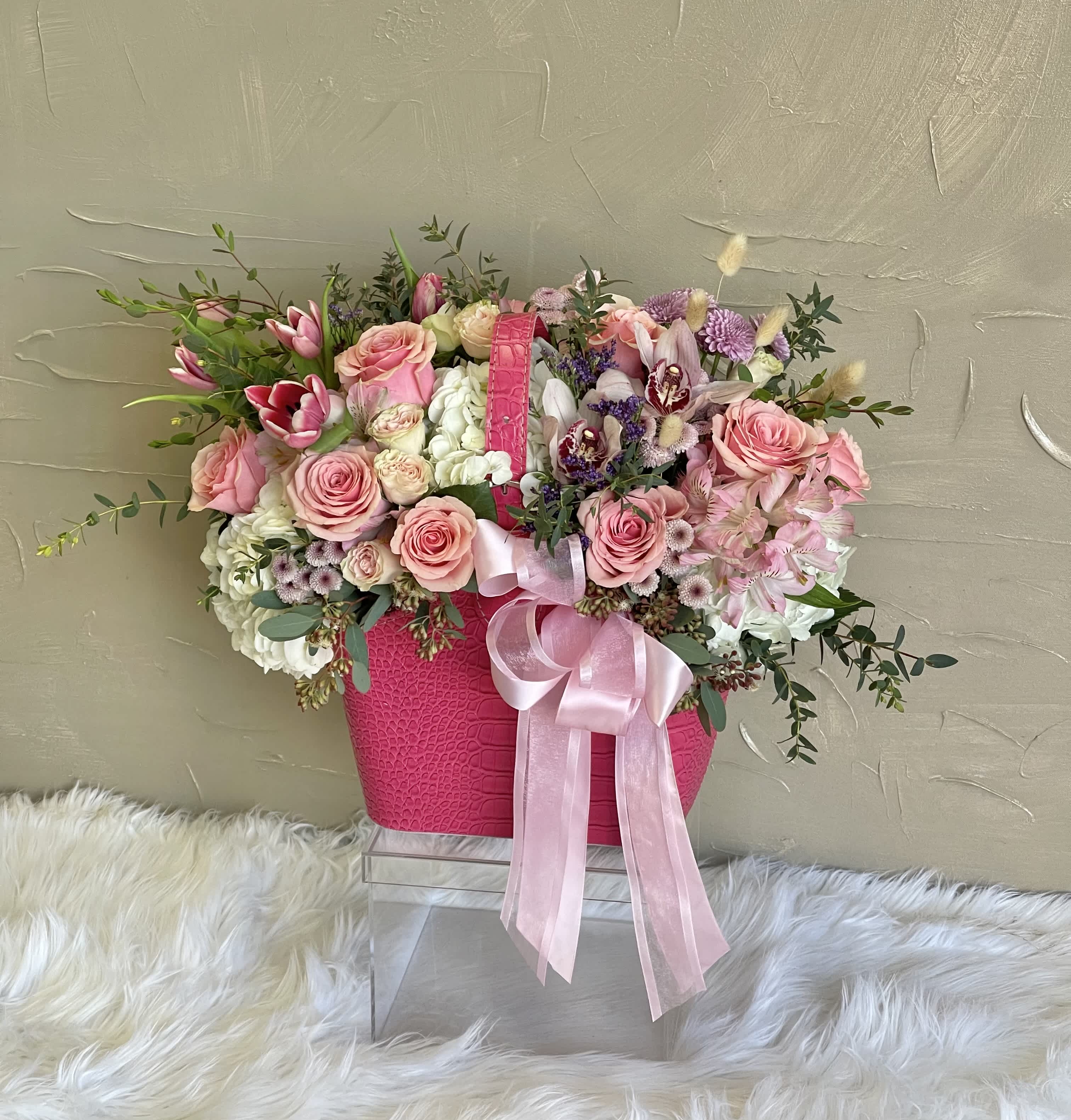 Elegant in Pink  - Make her gift sweet and subtle with this mixture of pinks and whites 