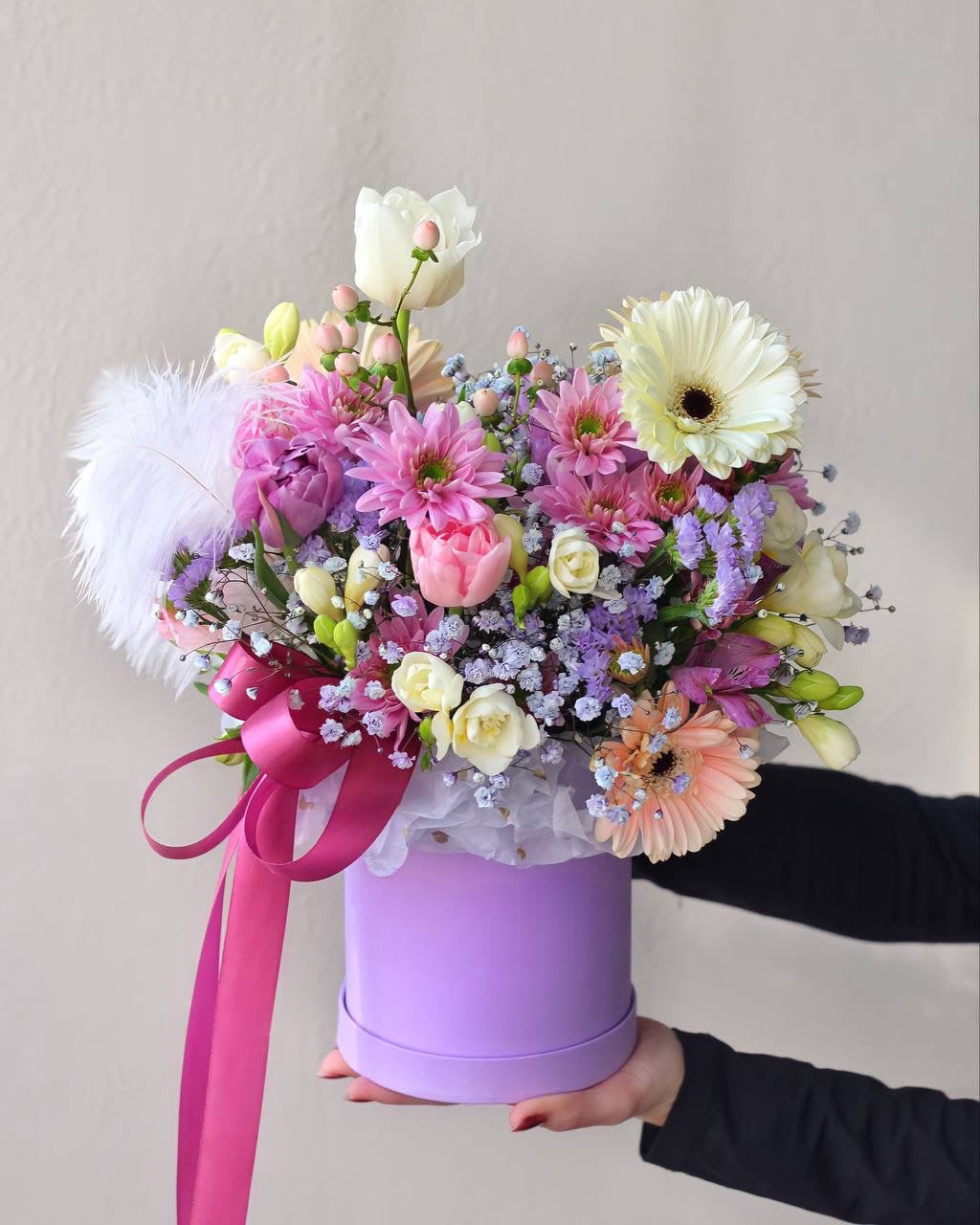 Miranda  - Stunning box full of Chrysanthemums and other mixed flowers