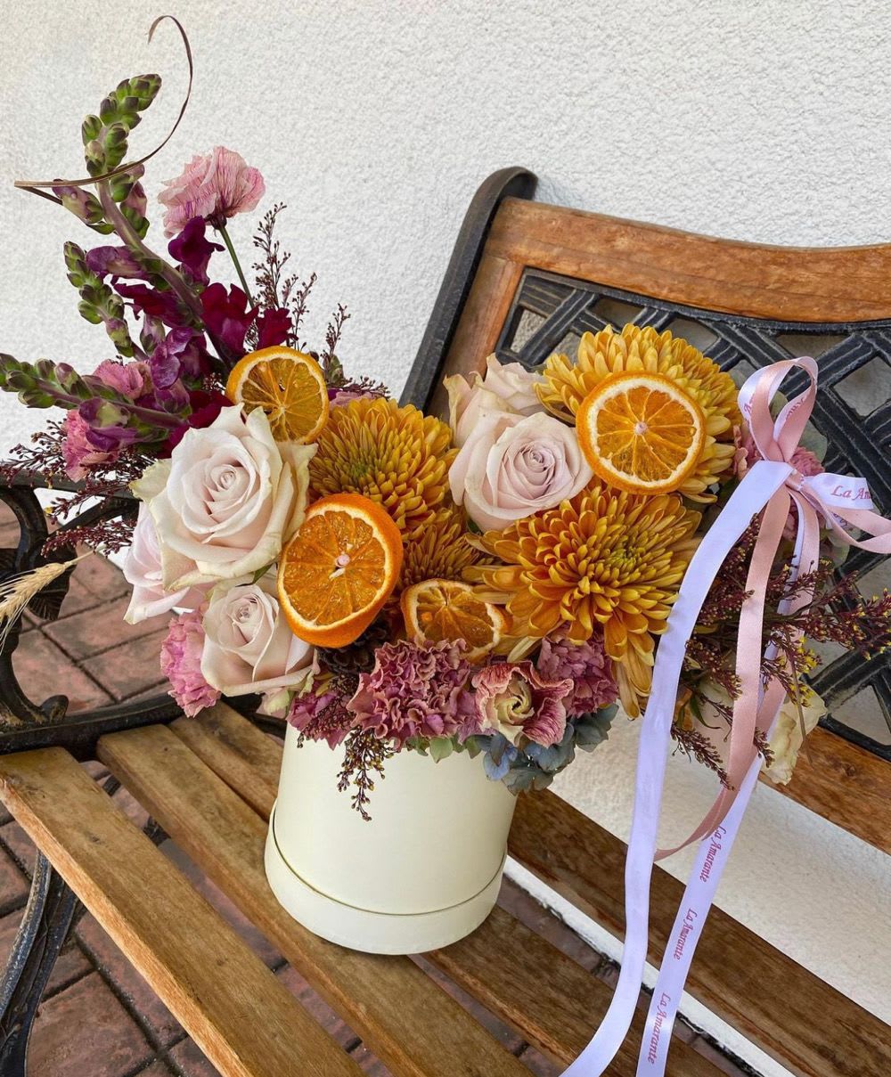 Orange Fall - Stunning box full of Chrysanthemum, and other mixed flowers