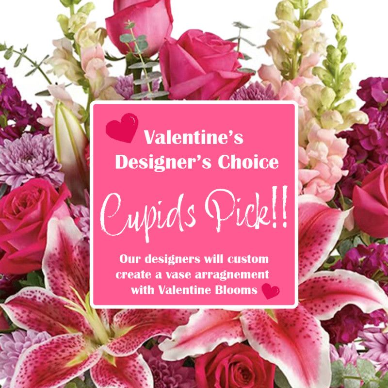 Valentines' Day Designer Choice - Mixed Flowers - Our talented designer will put together a beautiful bouquet using the freshest mix colors and mixed flowers we have in stock