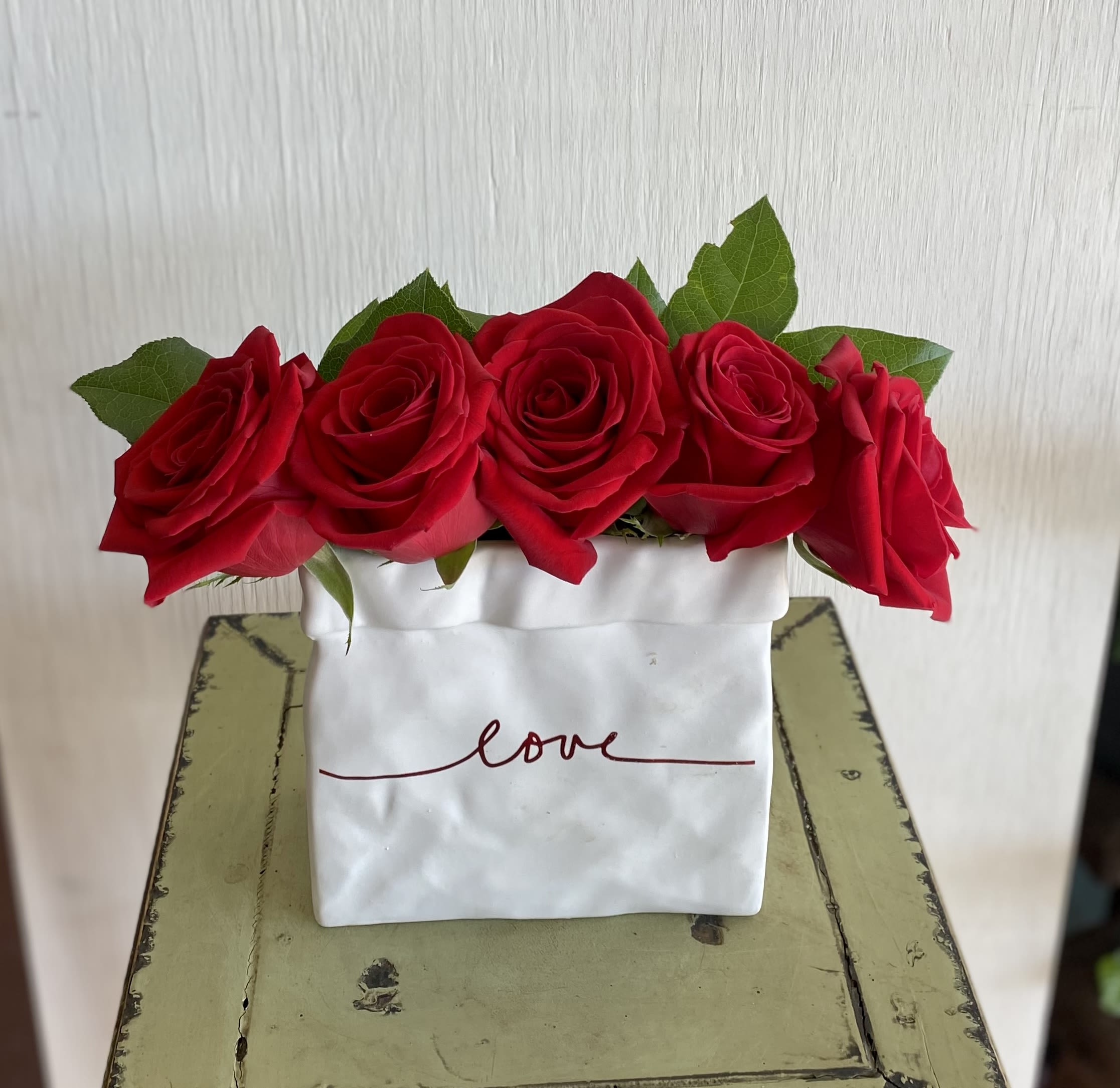 L.O.V.E. Arrangement - Perfect red roses say L.O.V.E.