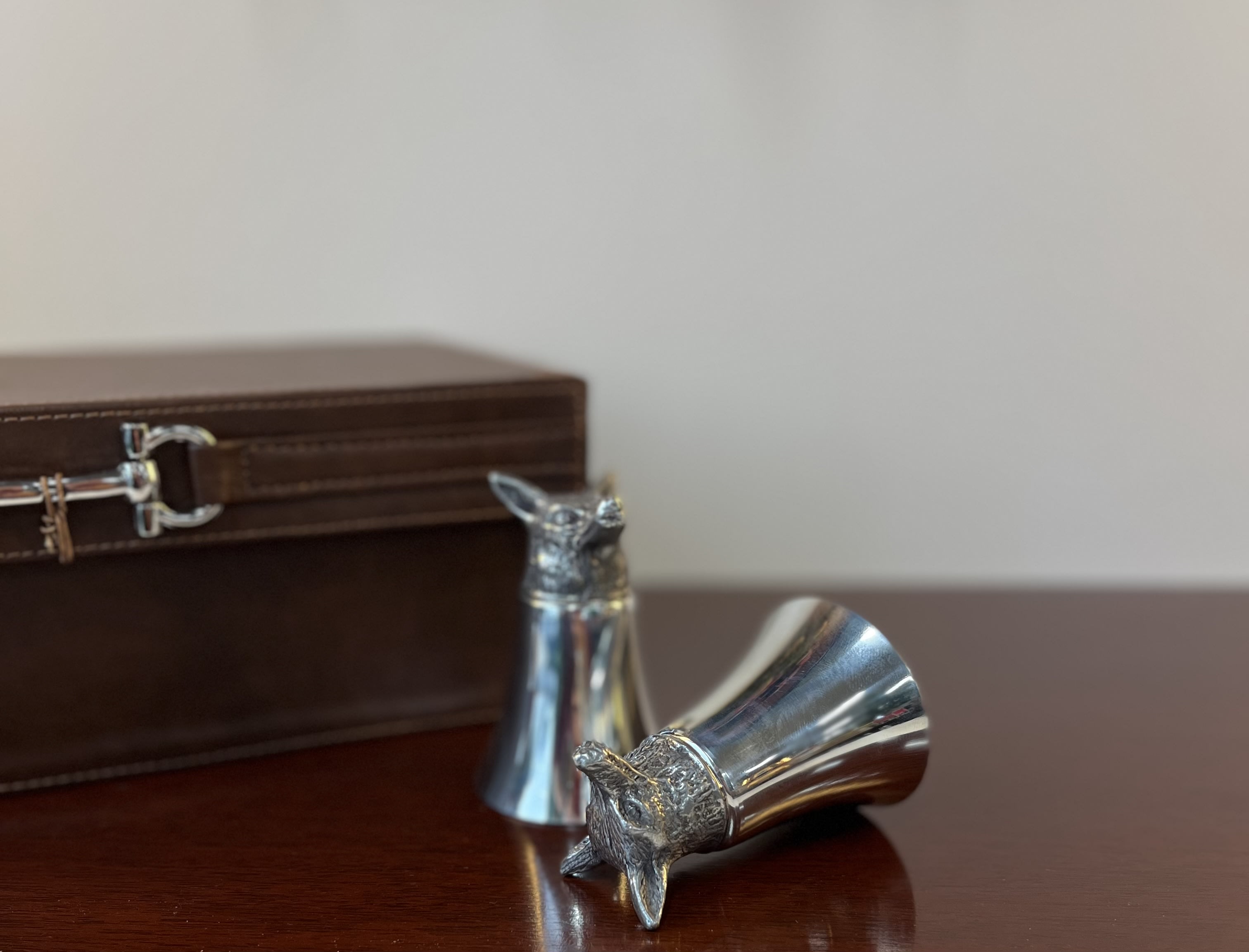 Fox Stirrup Cup (Jigger) from Salisbury Pewter - Perfect accessory for the well appointed bar-Salisbury Pewter's solid pewter fox stirrup cup 