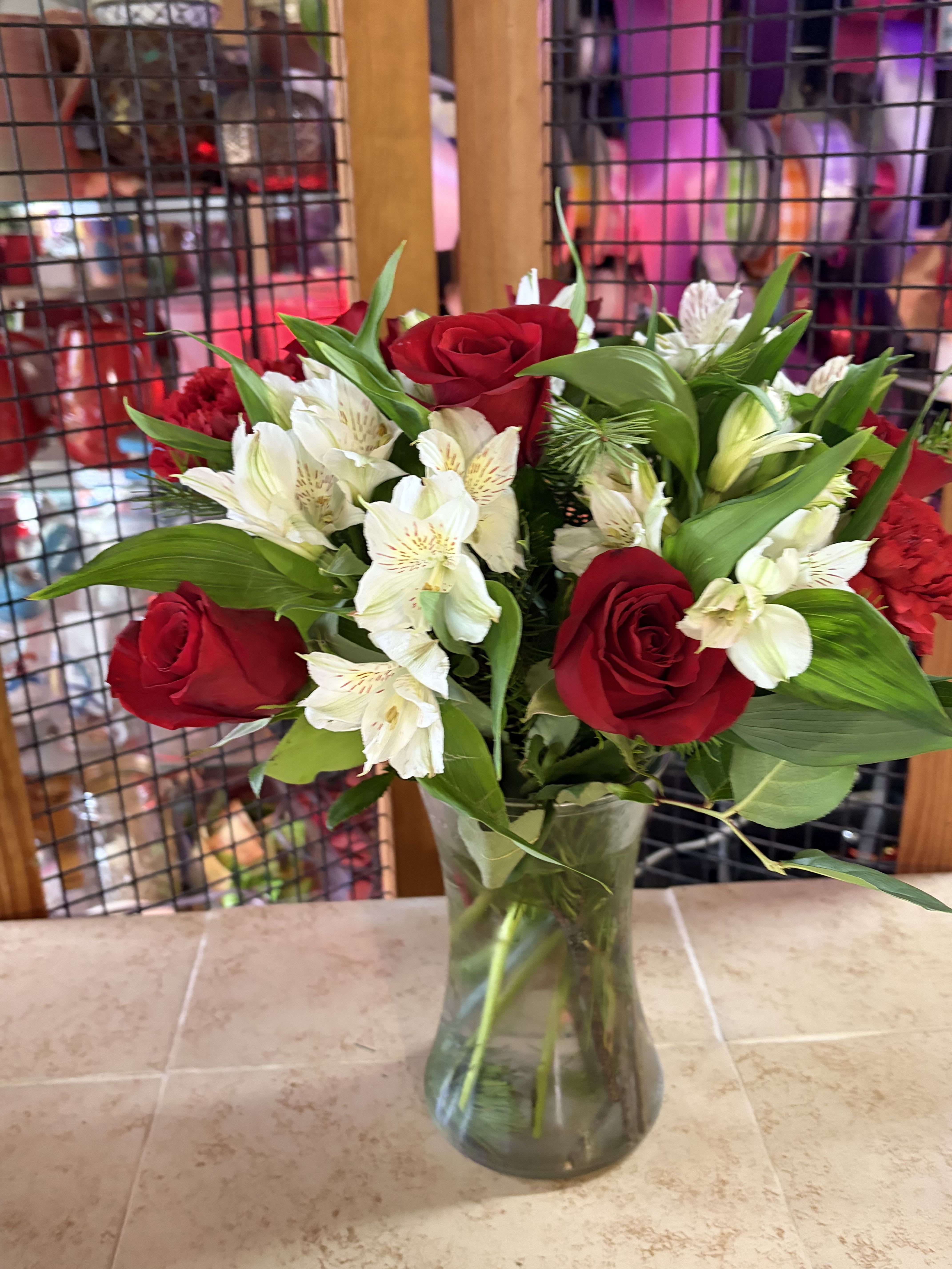 thinking of you - roses,astromerias