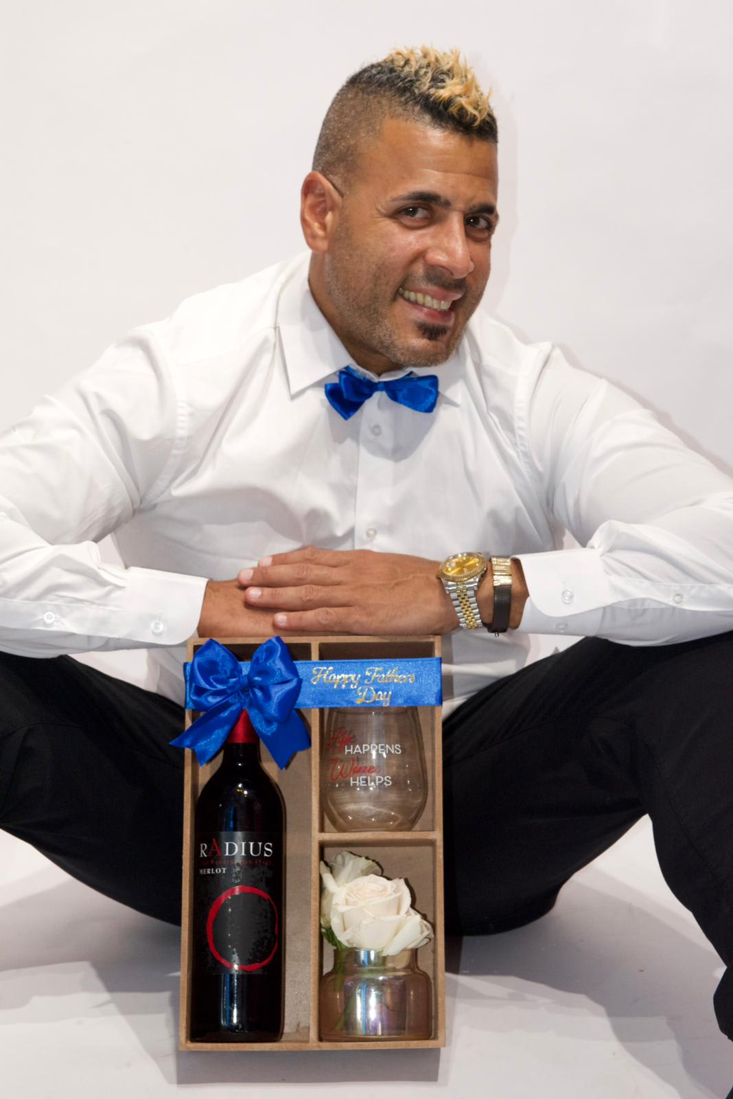 wine boxed gift set - wine boxed gift set, this gorgeous gift set includes roses a wine bottle and a wine glass.   wine description: Radius Red Blend Product Highlights Washington- Flavors and aromas of juicy rich black fruit, ripe cherry and hints of toasted vanilla oak lead into a long and tasty finish with lingering fruit notes. Well-balanced with smooth tannins.