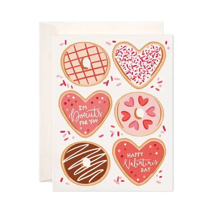 Greeting Card- Happy Valentine's Donuts  - Greeting card that says" I'm Donuts for you, Happy Valentine's Day!"  Blank inside 
