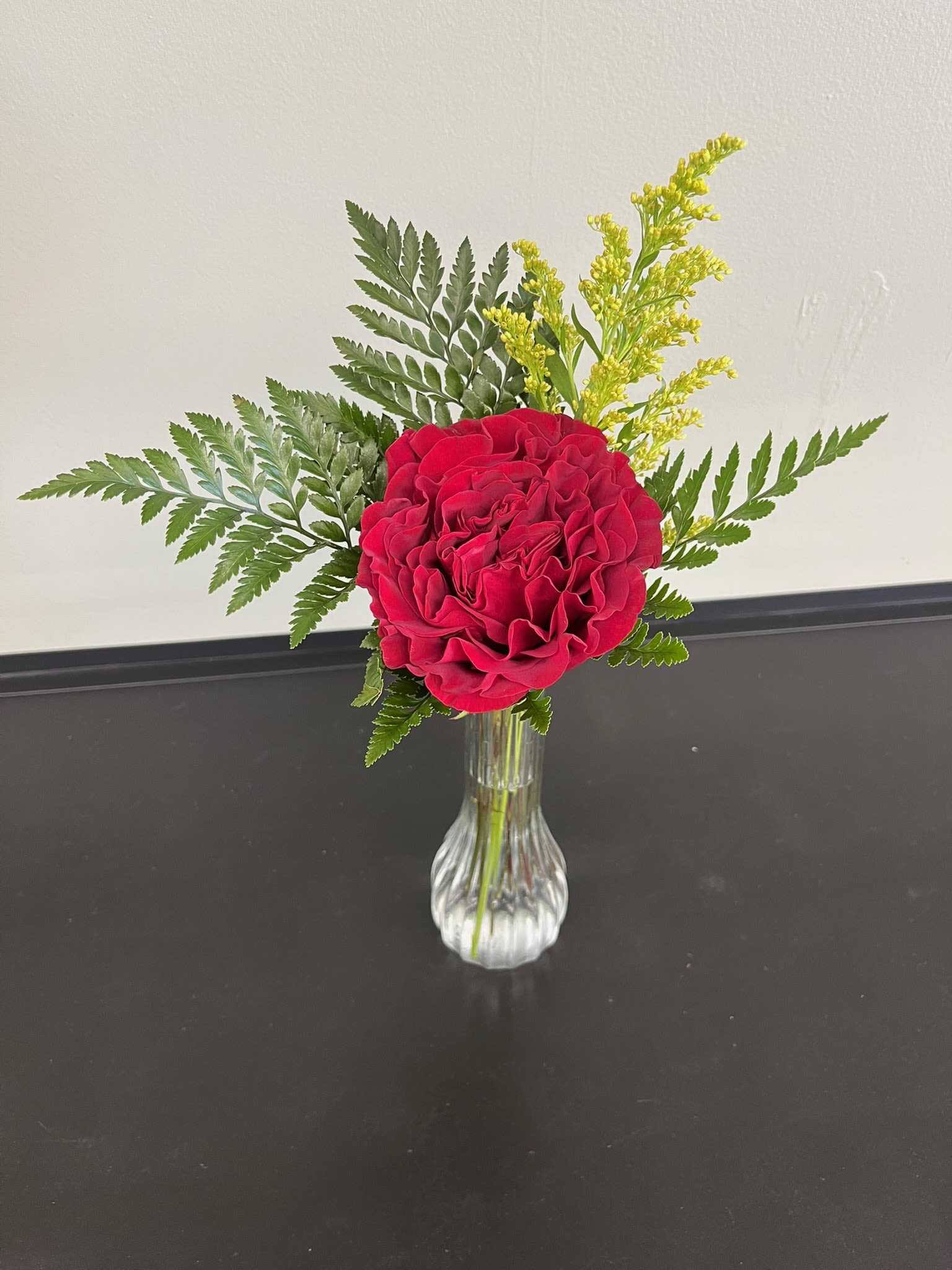 Single Rose Budvase - A Single Rose Budvase.  Please specify color of rose desired in notes to the florist.