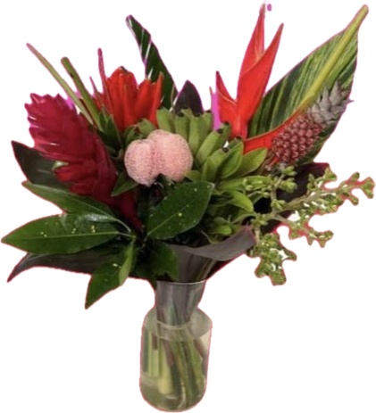 Tropical Love Story, Valentine Special - Fall in love with something unexpected. Tropical Love Story is a vibrant Valentine’s arrangement designed for those who crave bold beauty and a little adventure. Featuring striking tropical blooms, rich textures, and lush greenery, this arrangement brings warmth, passion, and island-inspired romance to the season of love.  Each premade tropical bouquet is hand-finished by our designers and placed in a clear glass vase, allowing the dramatic shapes and vivid colors of the flowers to shine. It’s a fresh alternative to traditional Valentine’s florals—perfect for someone who loves standing out and embracing something unforgettable.  Available for a limited time only while supplies last. Designed by The Blooming Bud in Olathe, Kansas