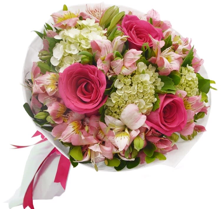 Pink and green bouquet  - Fresh flowers in bouquet.