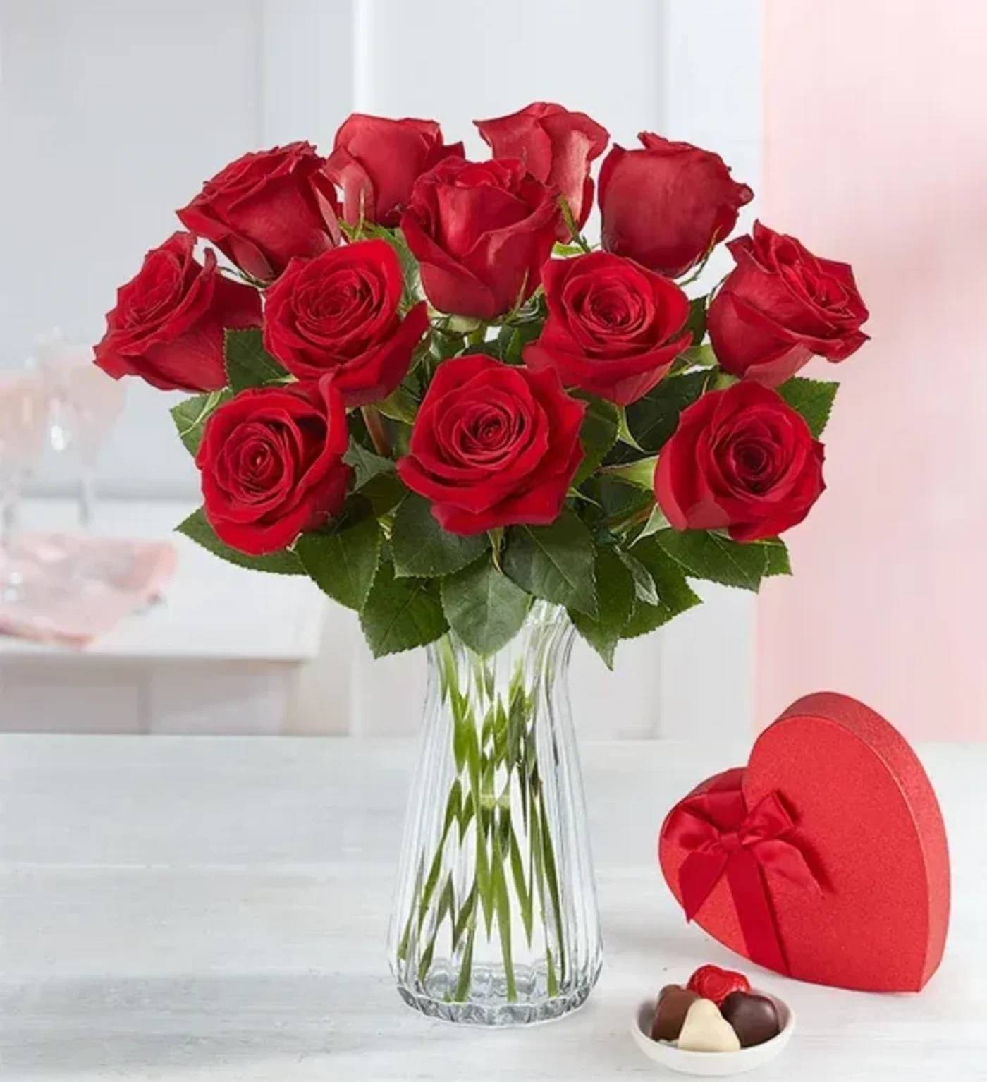 One Dozen Romantic Red Roses &amp; Chocolate  - A Valentine’s classic. Our red roses &amp; Chocolate bring you closer to the one you love, on the most romantic day of the year. 