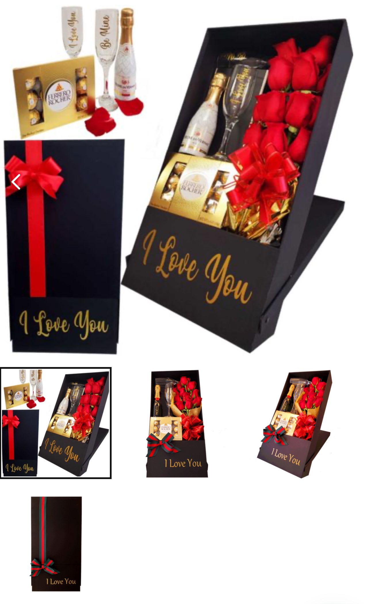 Celebrated date  -  The best is just for her! Personalized Luxury Silk Box. This beautiful gift has everything: Natural Red Roses, Bombons, Mini Champagne and Personalized Champagne Glasses. This is a spectacular flower arrangement for any special occasion: Valentine, Birthdays, Mother’s Day, Anniversary.