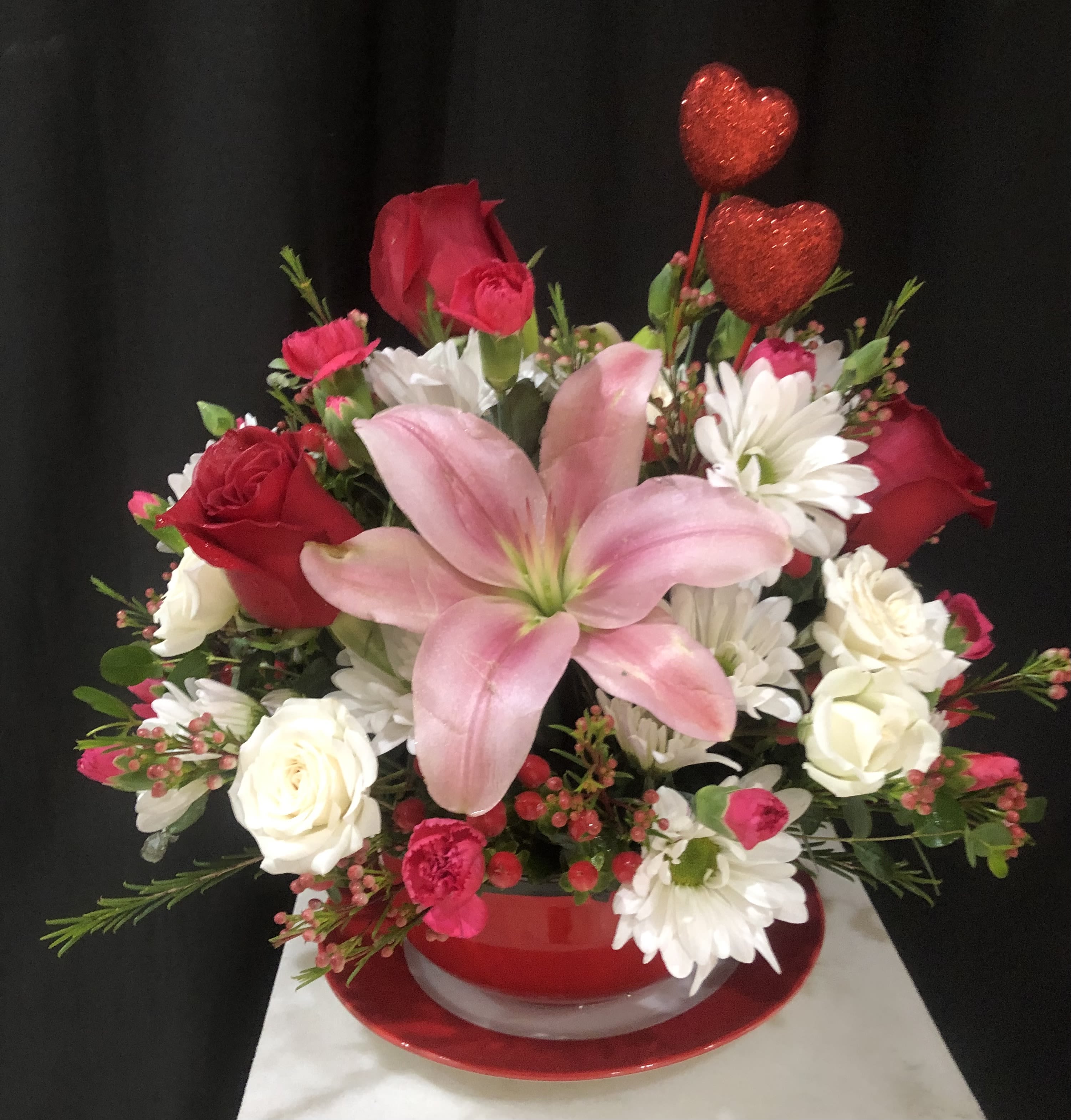 BOWL OF LOVE - Beautiful assortment of fresh blooms beautifully designed with love for your Valentine.